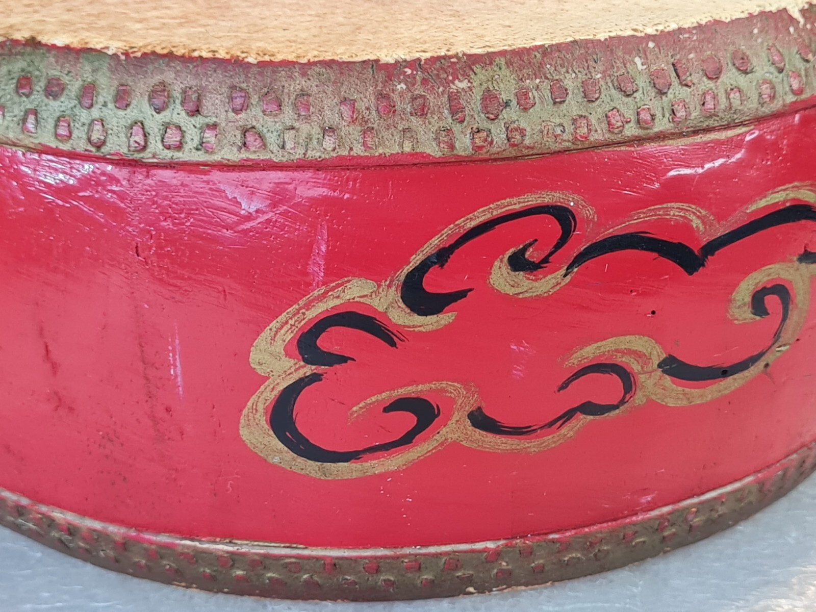 Vintage Kafele Wood & Cow Hide Drum – Chinese / Vietnamese?