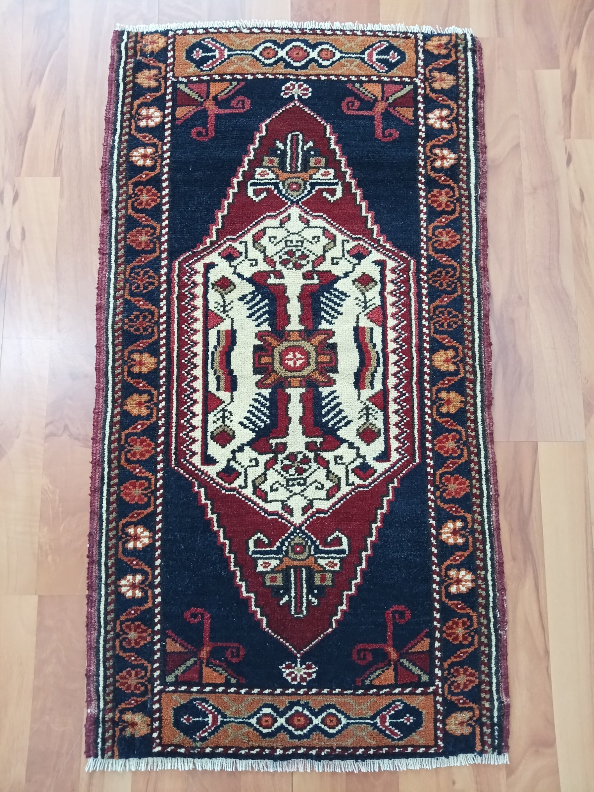Anatolian Tribal Bath Rug Multicolor Cappadocia Oriental Wool Rug Free Ship RugS