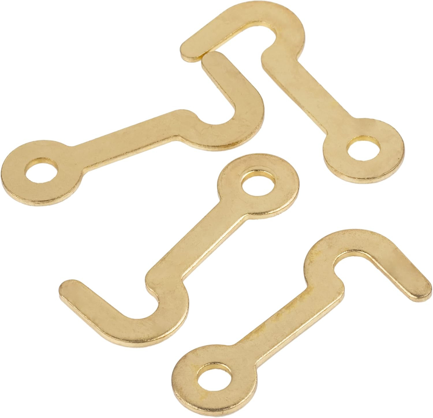 Brass Plated Box Lid or Small Door Latch Hook – 1-3/8″ Long – Pack of 4 – Hook f