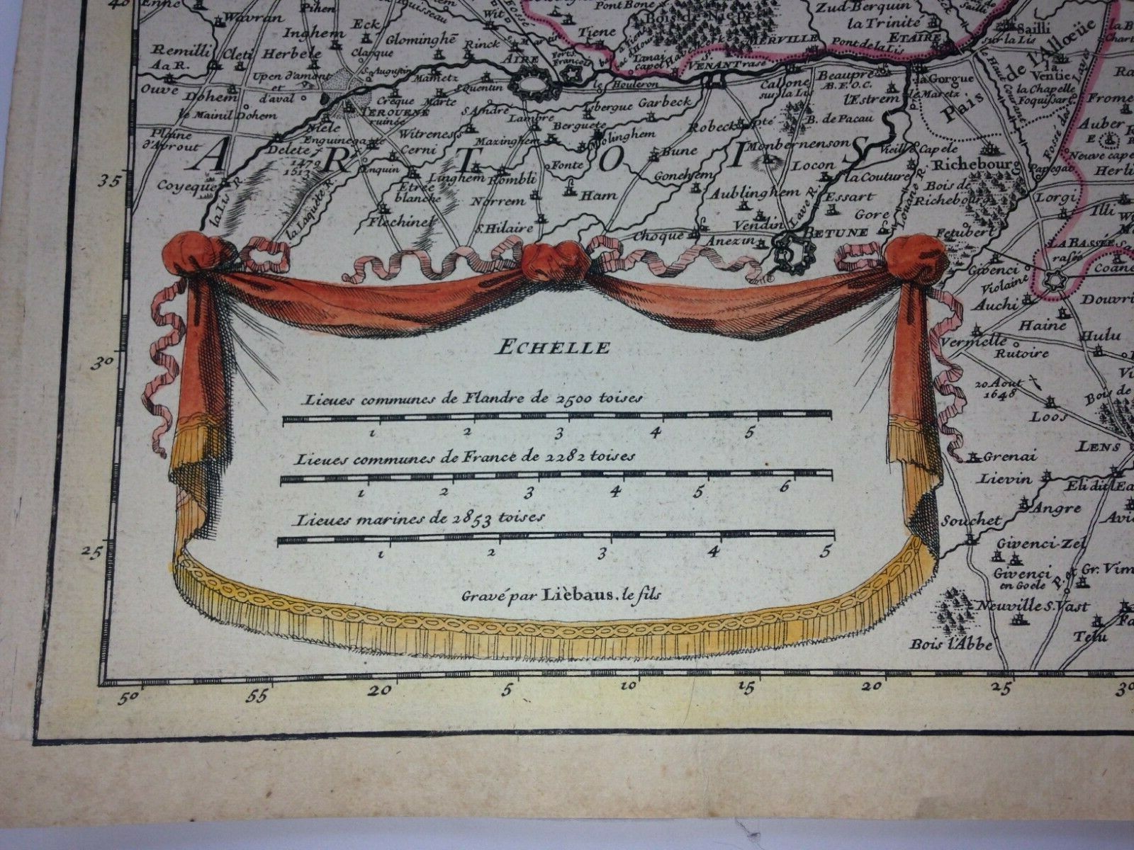 FLANDERS DATED 1704 GUILLAUME DELISLE LARGE ANTIQUE ENGRAVED MAP 18e CENTURY