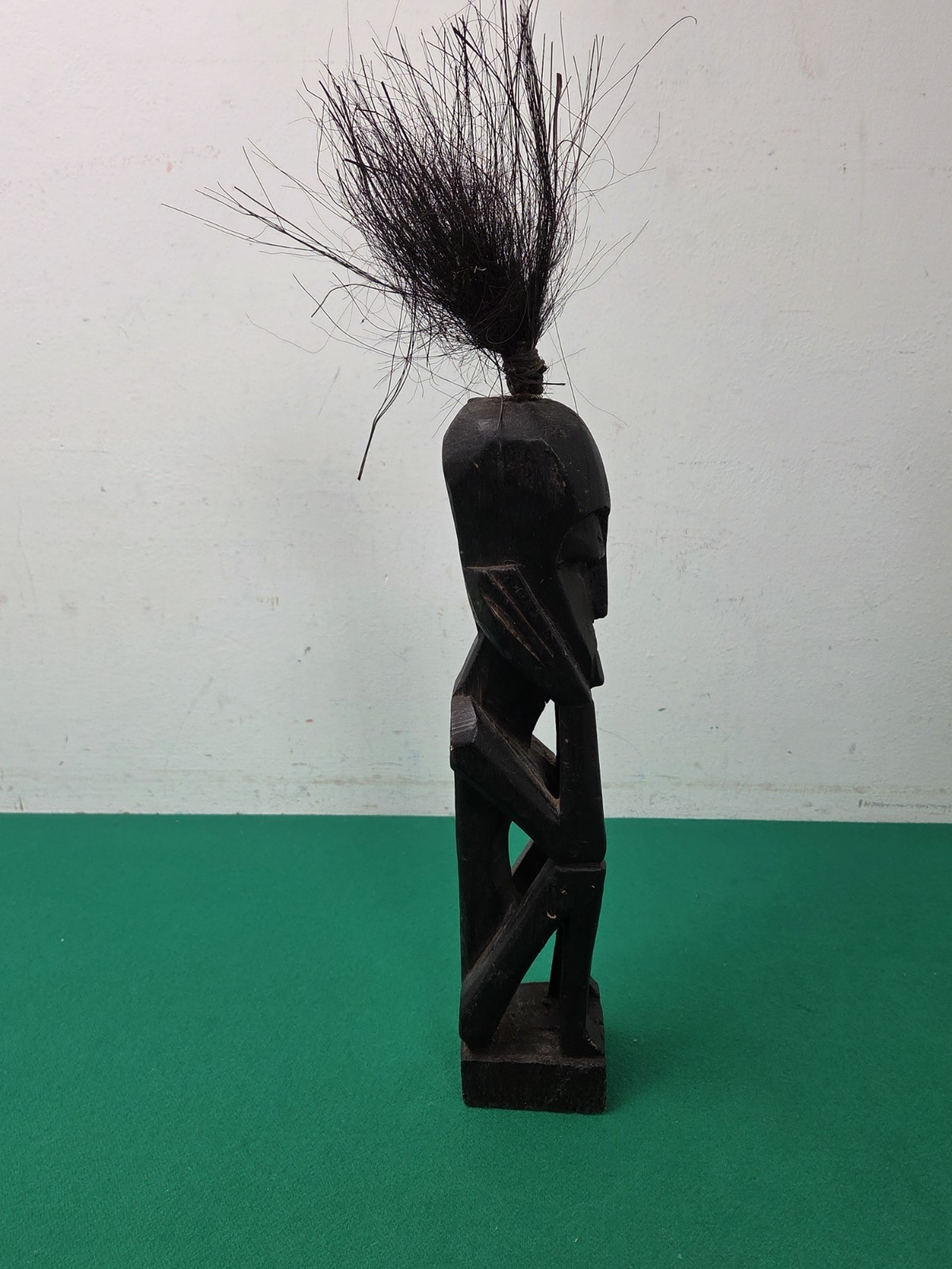 Vintage Hand Carved 45 cm Seated Deity Yene Leti Islands Wooden Figure Indonesia