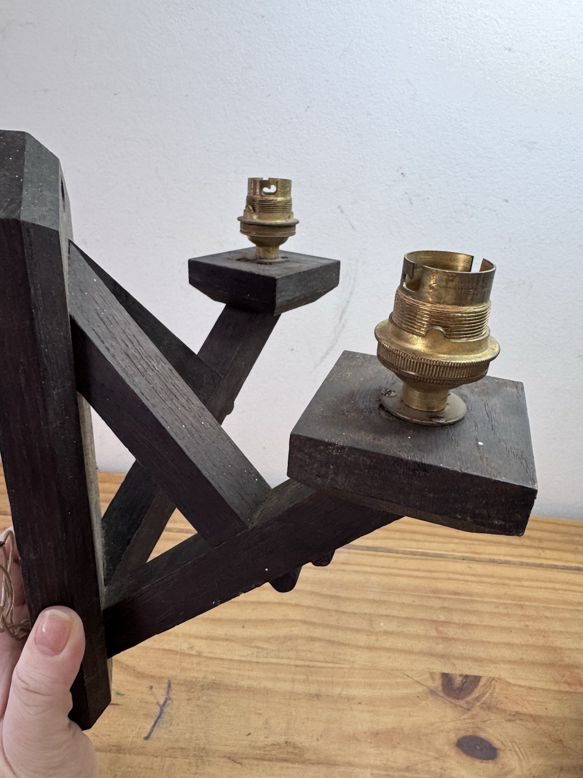 Gothic Castle Double Wall Sconce Electric Wooden X3 Needs Re-wiring. W374
