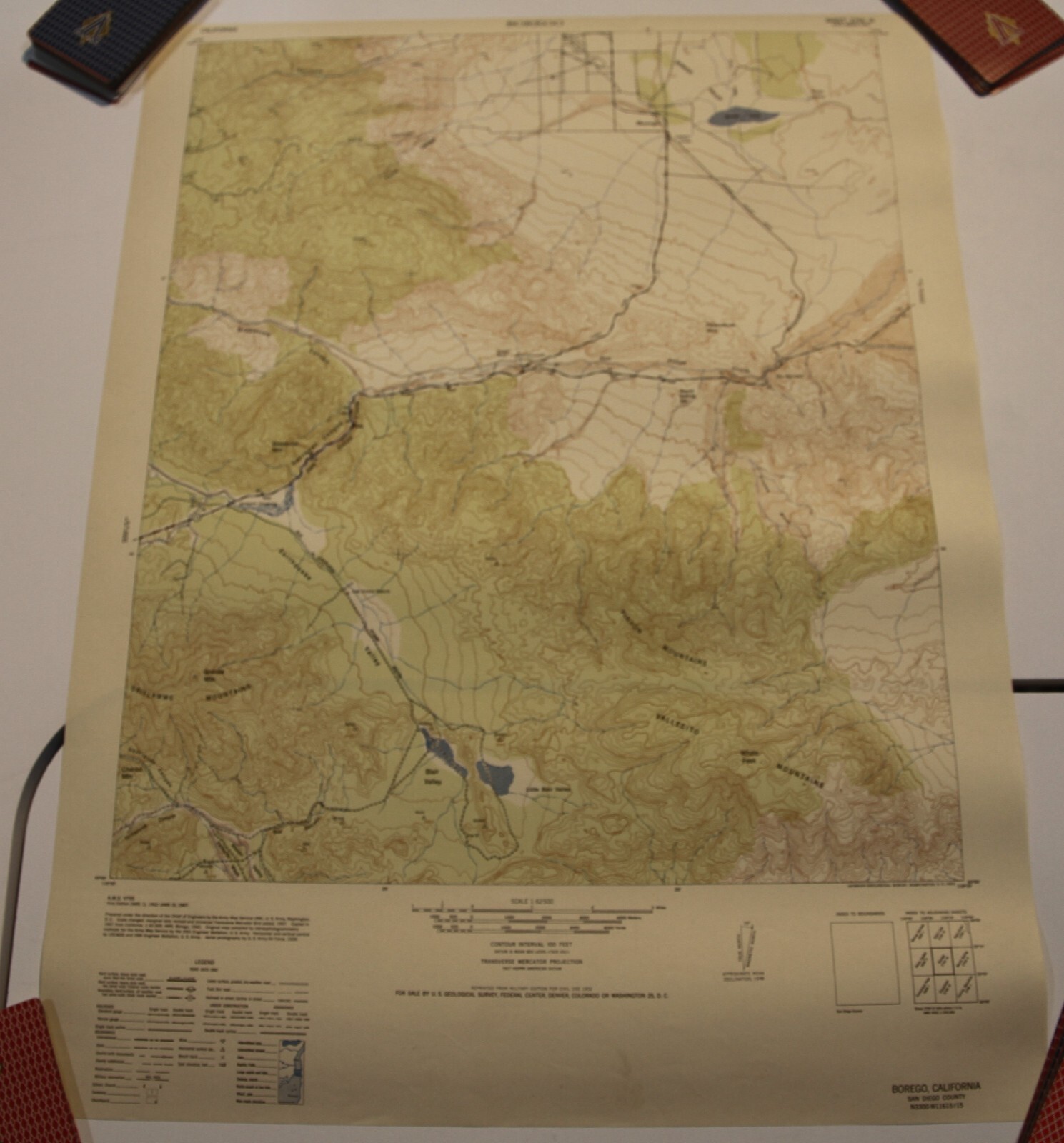 BOREGO California USGS Topographic Map 1952 Vintage 22×17
