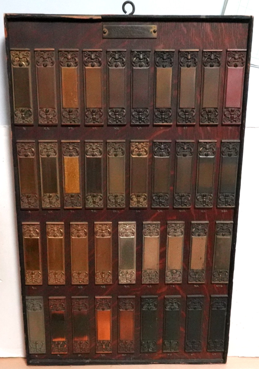 Antique Victorian Corbin Cast Bronze 38 pieces Door tags with store display