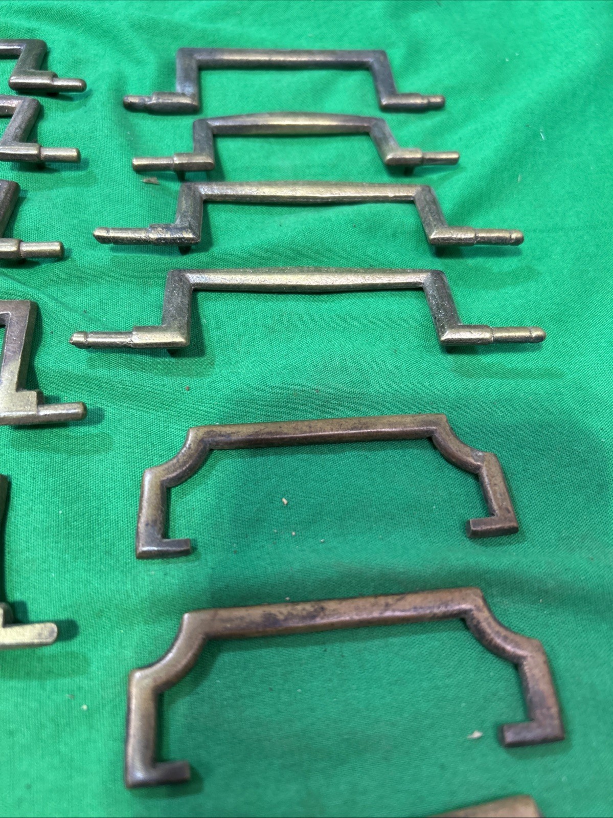 Twenty Plus Drawer Pull Drop Bail Pull MCM Brass Swinging Handle Mid Century