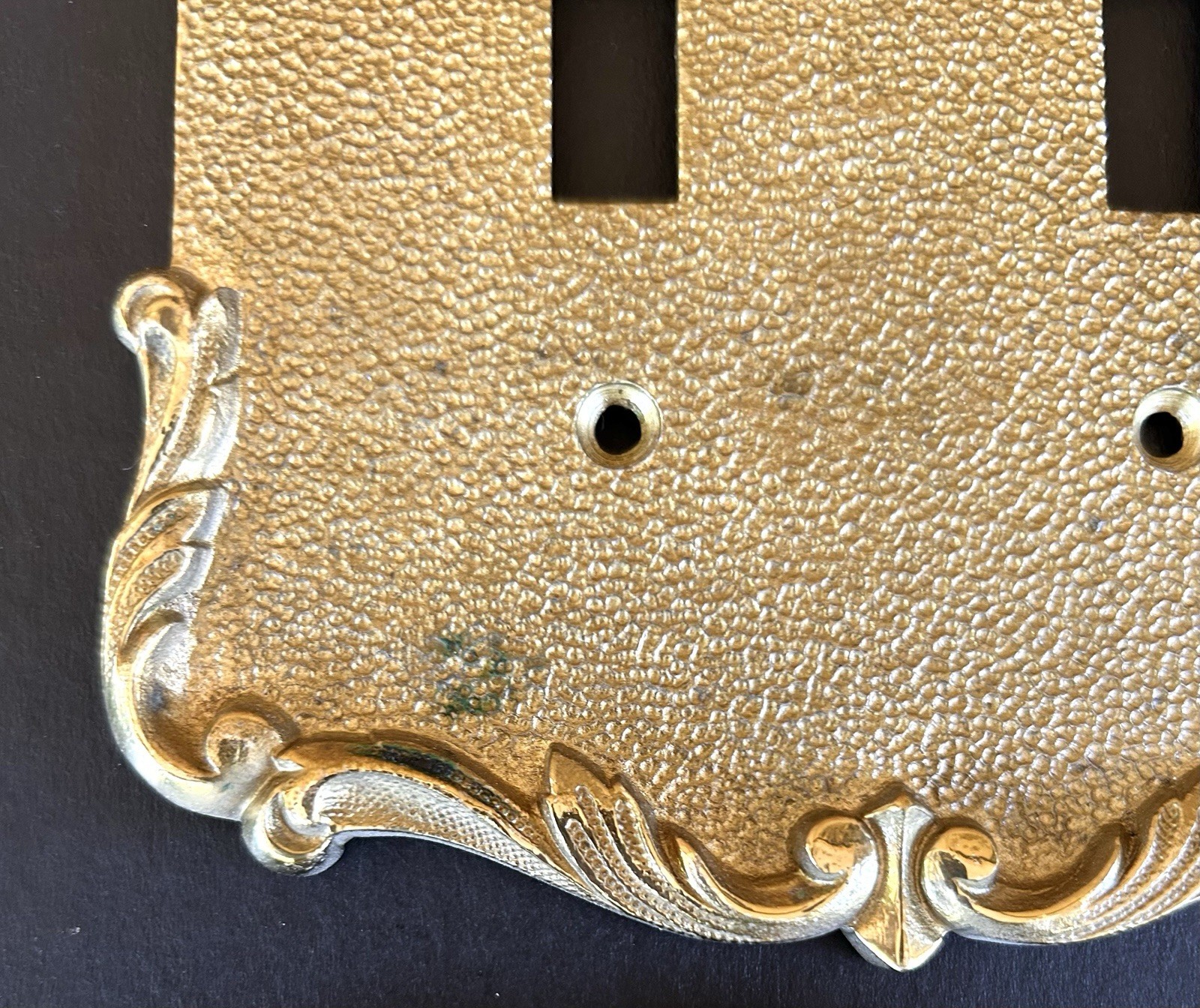 Vintage MCM Brass Double Light Switch Covers Plates Gold Tone Metal Lot Of 12