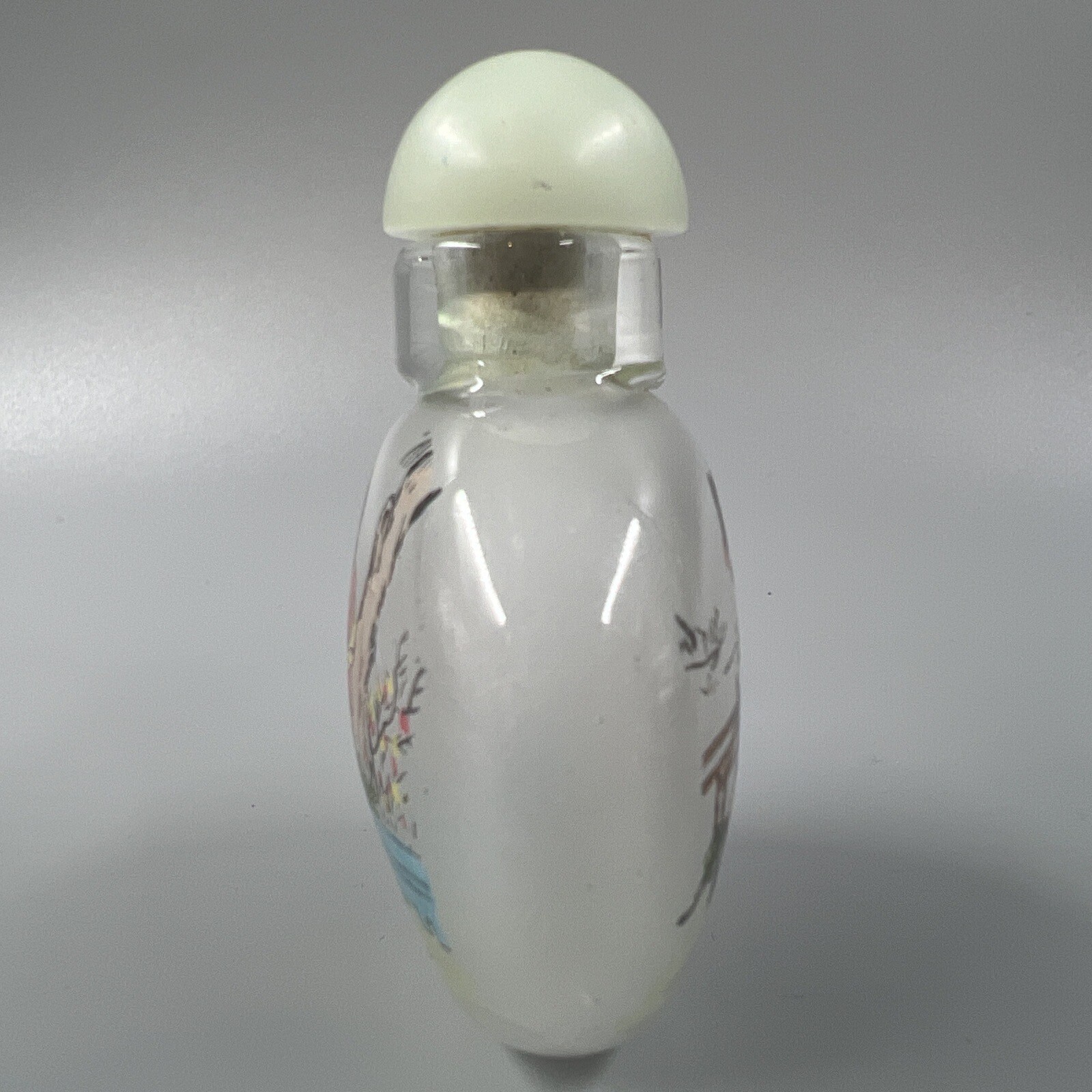 Reverse Painted Glass Chinese Snuff Bottle Woman In Traditional Dress 2″