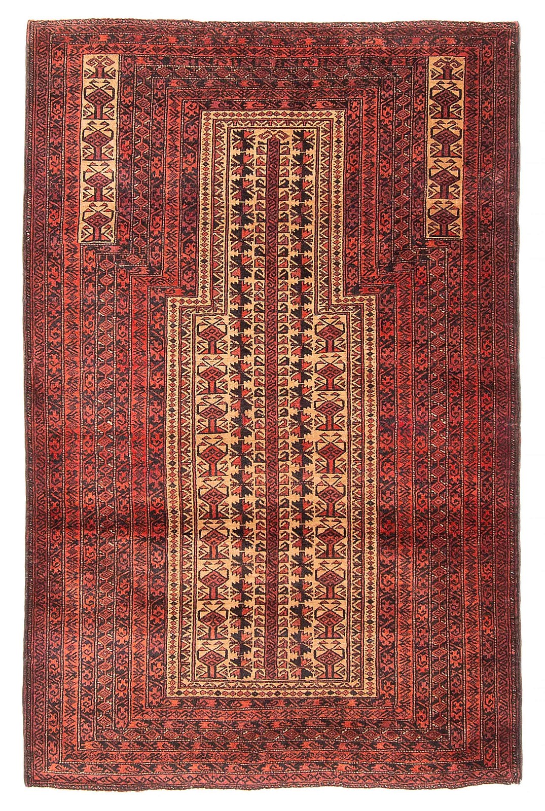 Vintage Traditional Hand-Knotted Area Rug 2’11” x 4’8″ Oriental Wool Carpet
