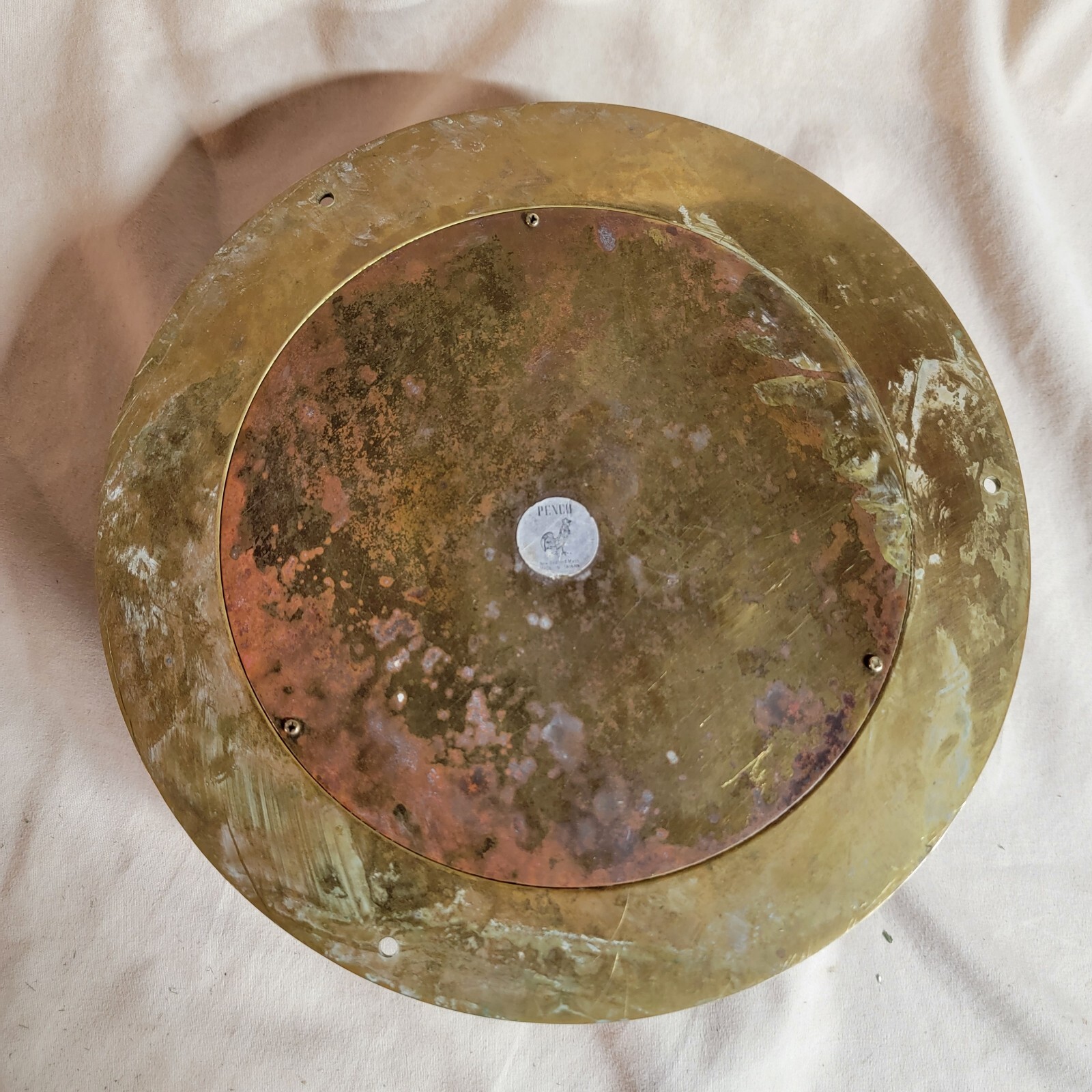 Ships Time Clock (Penco) & Barometer (Brand Unknown) -Tested – Brass – 9in
