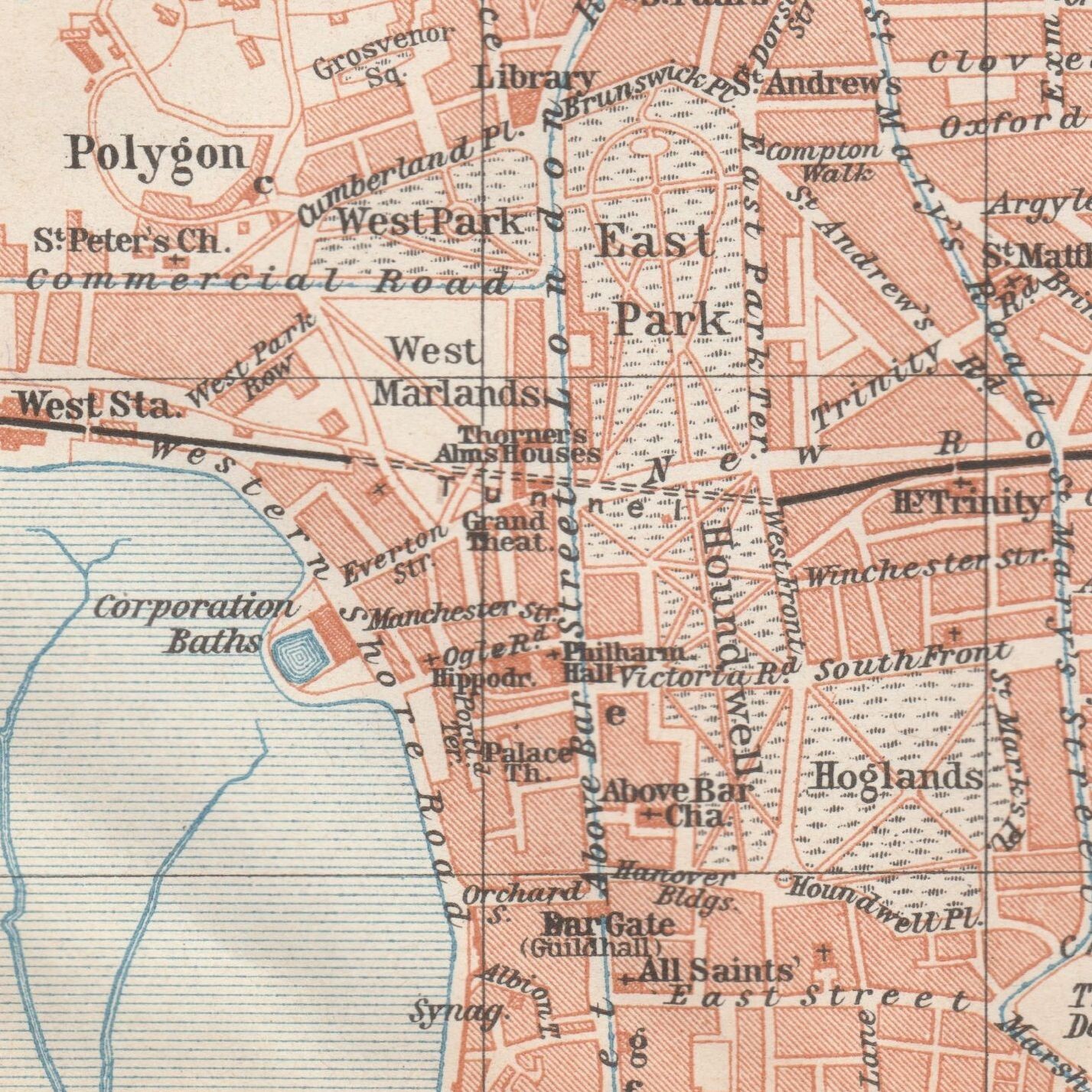 SOUTHAMPTON 1927 England Great Britain ORIGINAL Map Plan UNITED KINGDOM