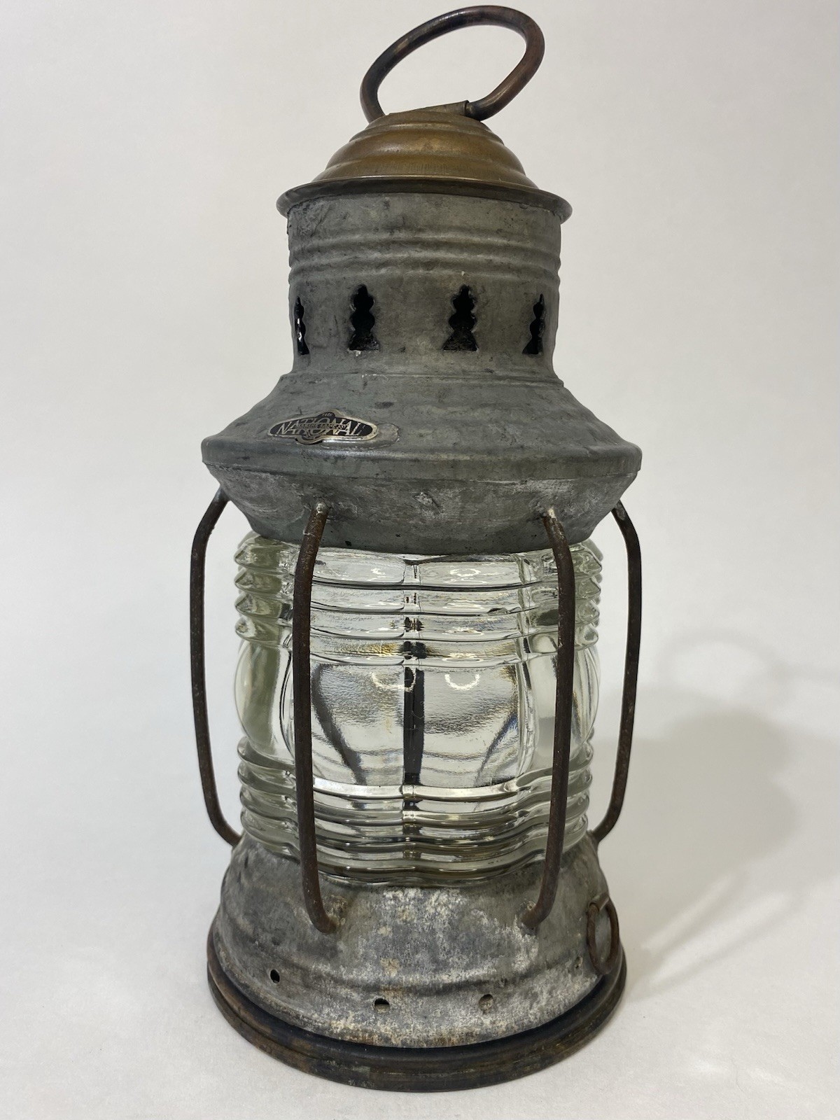 Antique National Marine Lamp Co Lantern Forestville CT Nautical Railroad Style
