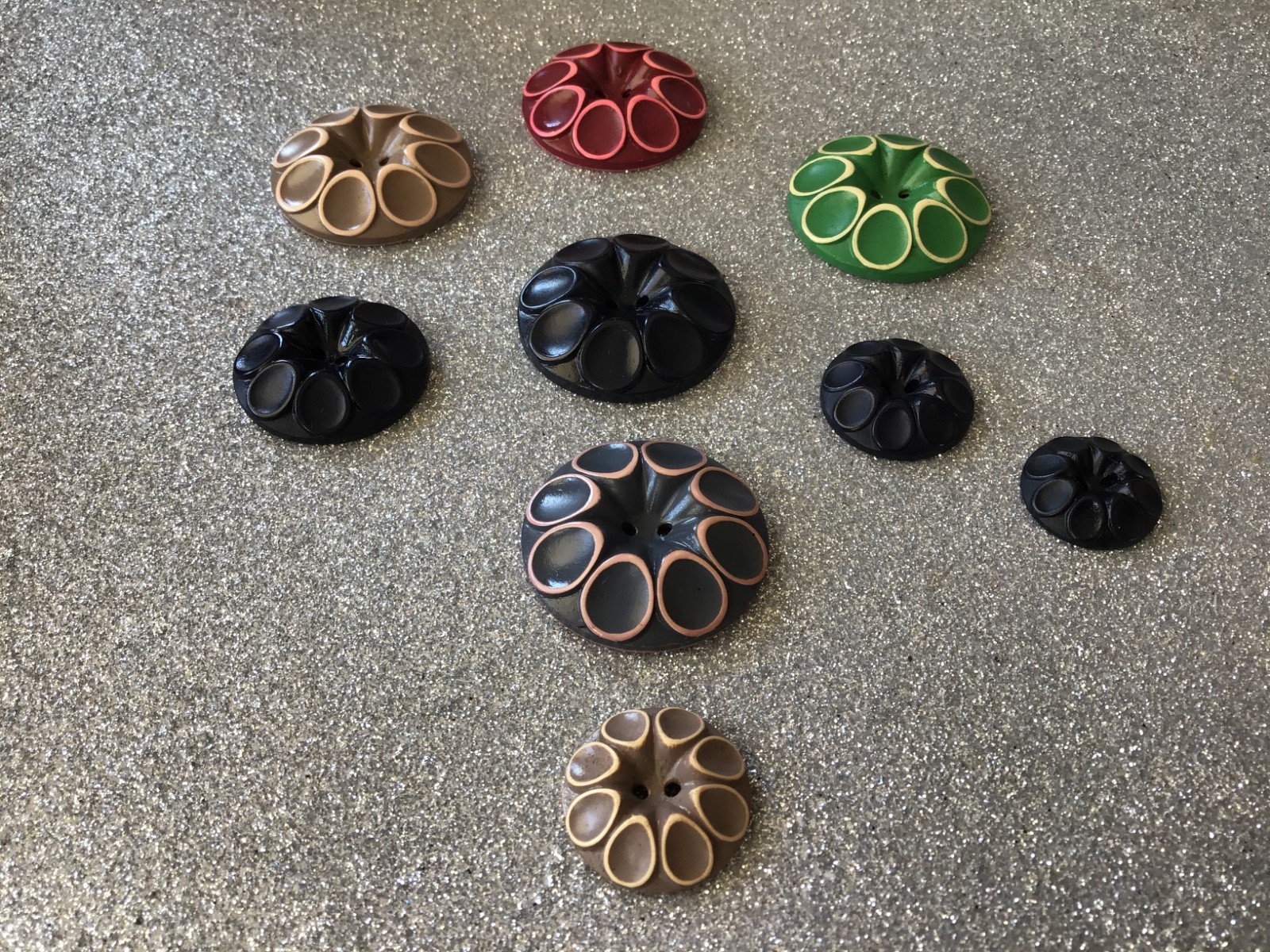 CELLULOID BUTTONS SET of 18 – 2 different model
