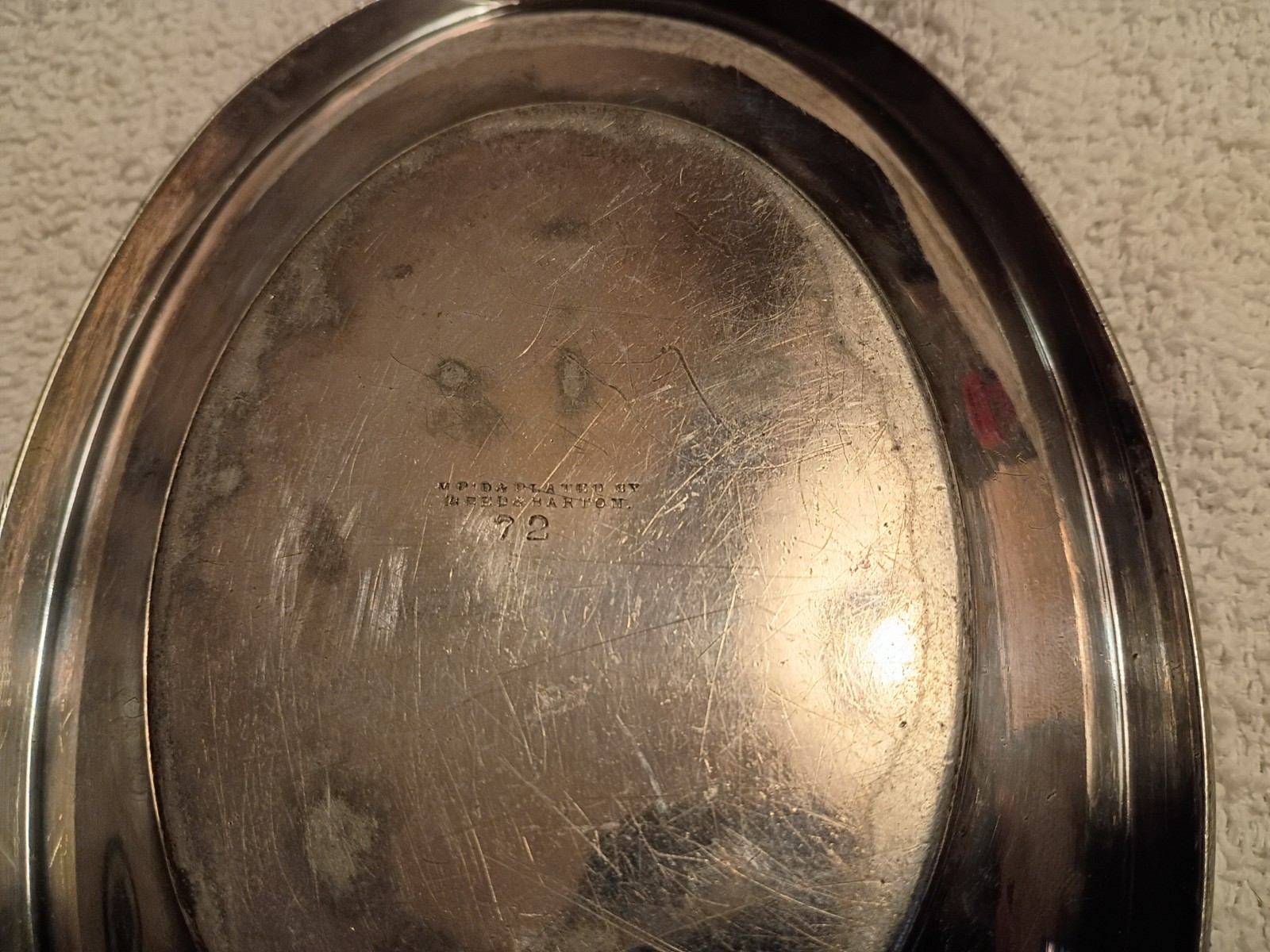 Vintage Reed & Barton Silver-Plated Serving Platter Plate Dish 8″ Brass 72