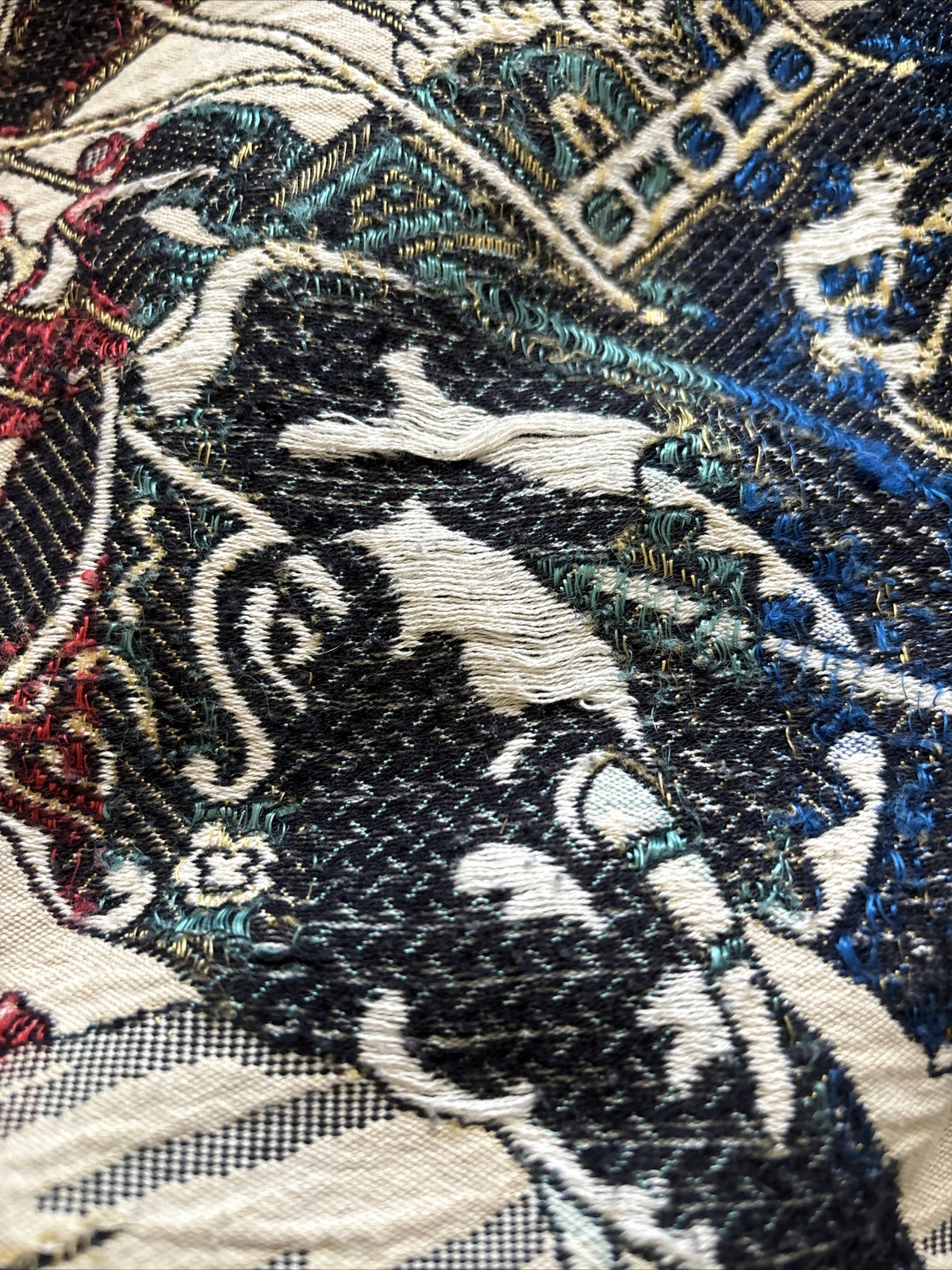 Vintage Wall Hanging Middle Eastern Embroidery Tapestry 88″x92″