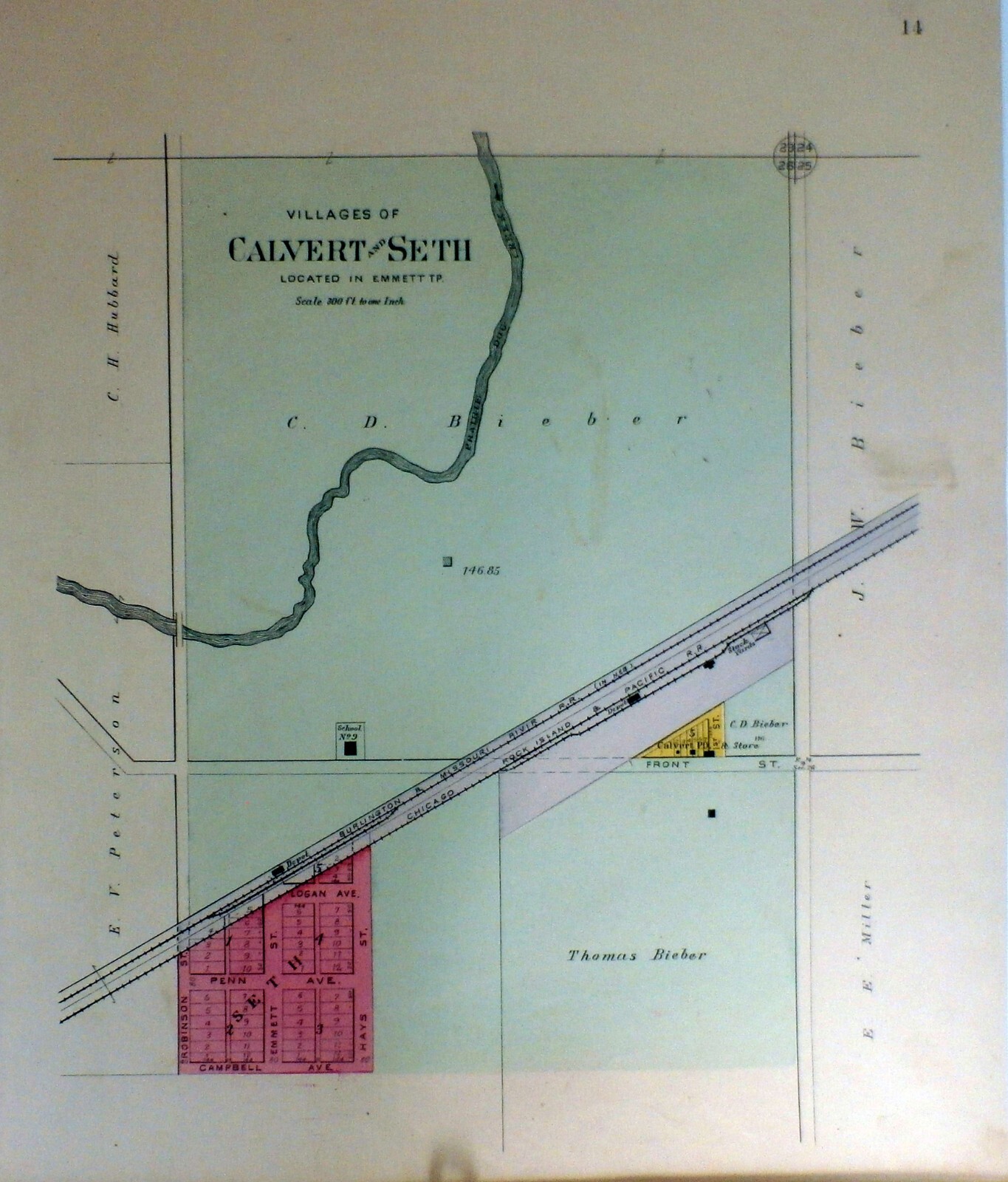 1900 Map -Calvert and Seth, Norton County, Kansas-Township 2 So Range 21 West
