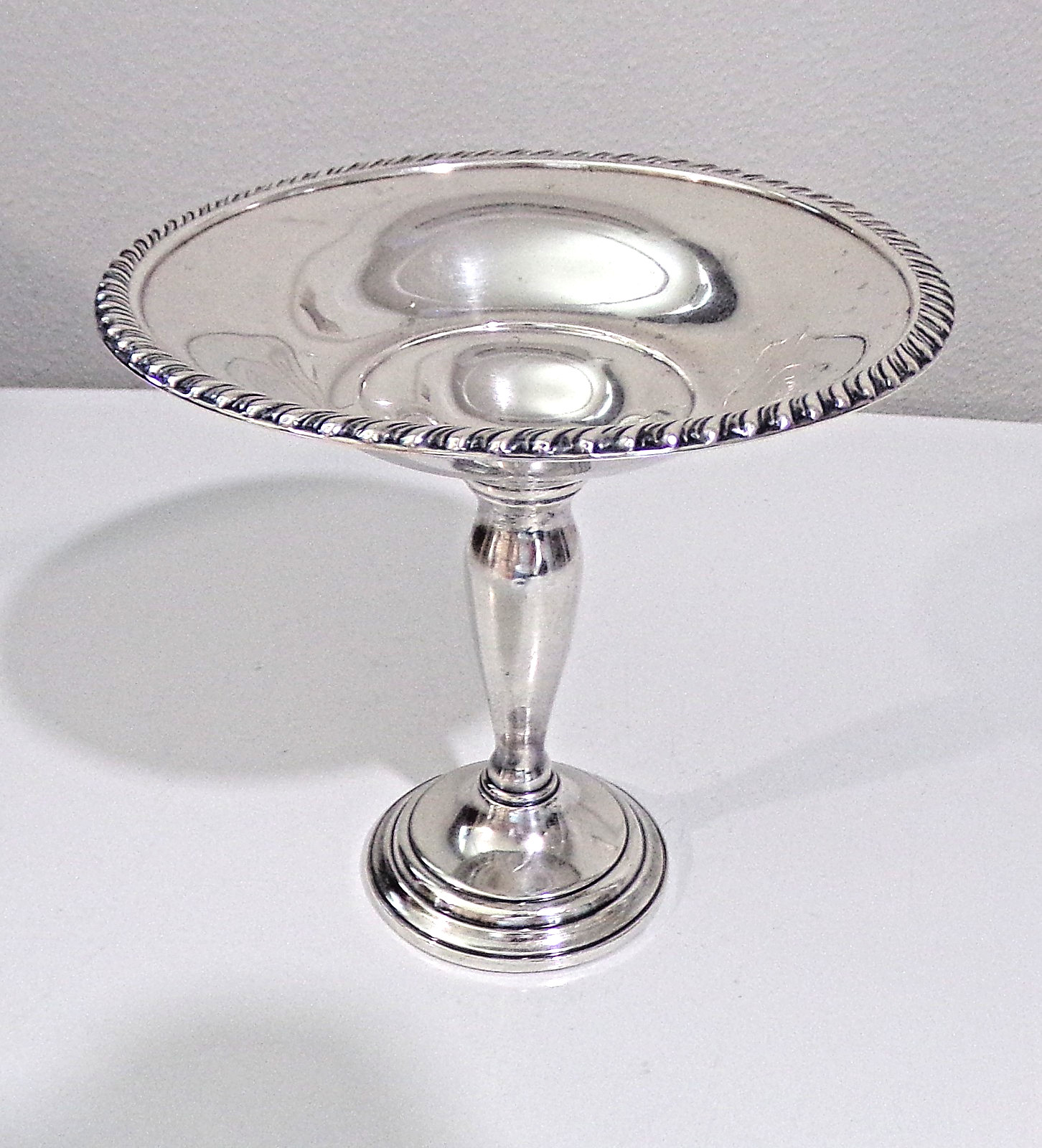 Sterling Silver Compote 180 Grams Weighted Reinforced 1103 (Crown B Shield Mark)