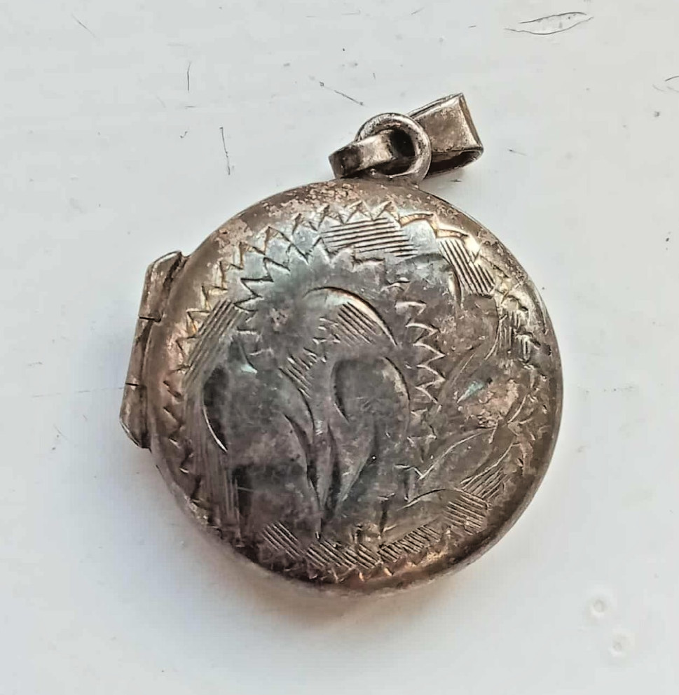 English Hallmarked Sterling Silver Locket Pendant Bracelon Ltd 1965