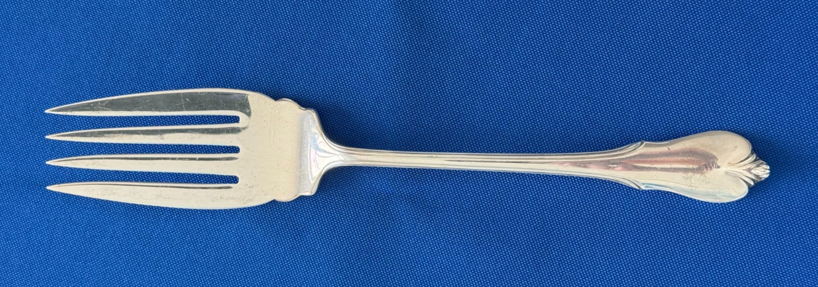 Wallace Sterling Silver Cold Meat Serving Fork, Grand Colonial, 8″ no mono, EUC