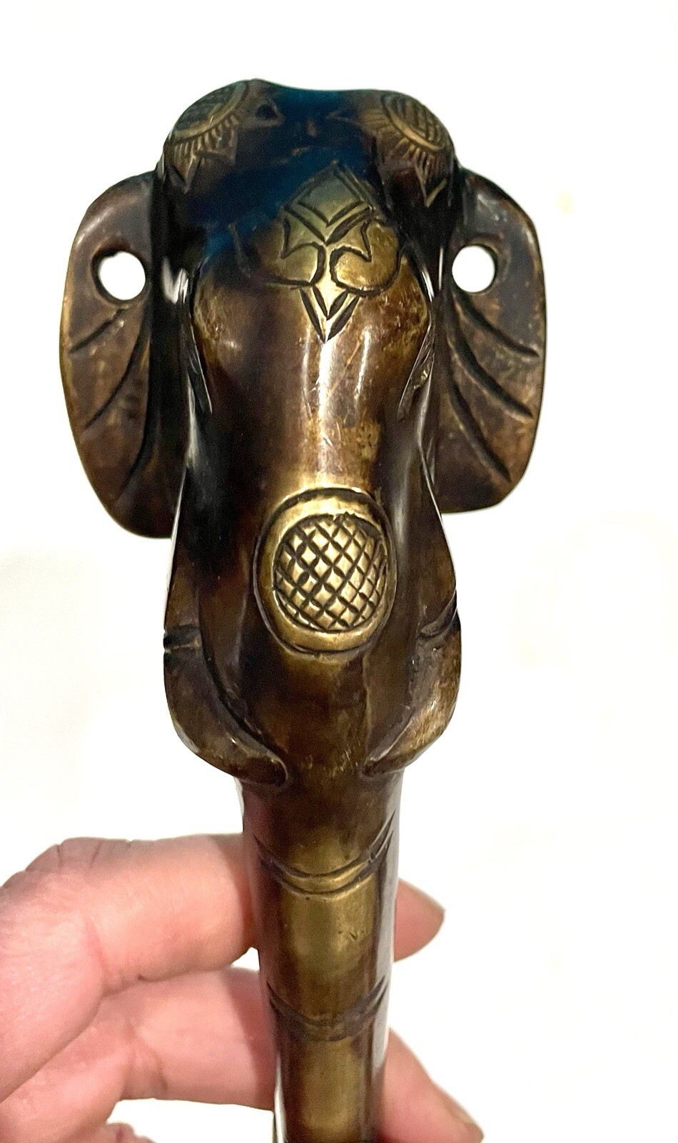 Hindu Lord Ganesha Brass Door Pull Majestic Elephant Head Door Handle