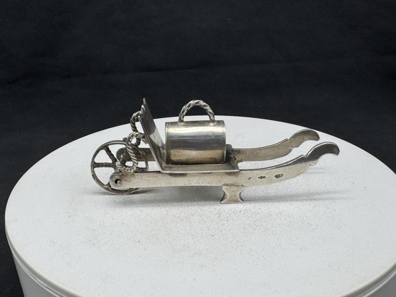 Vintage Dutch Miniature 833 Silver Novelty Trolley, 22 grams
