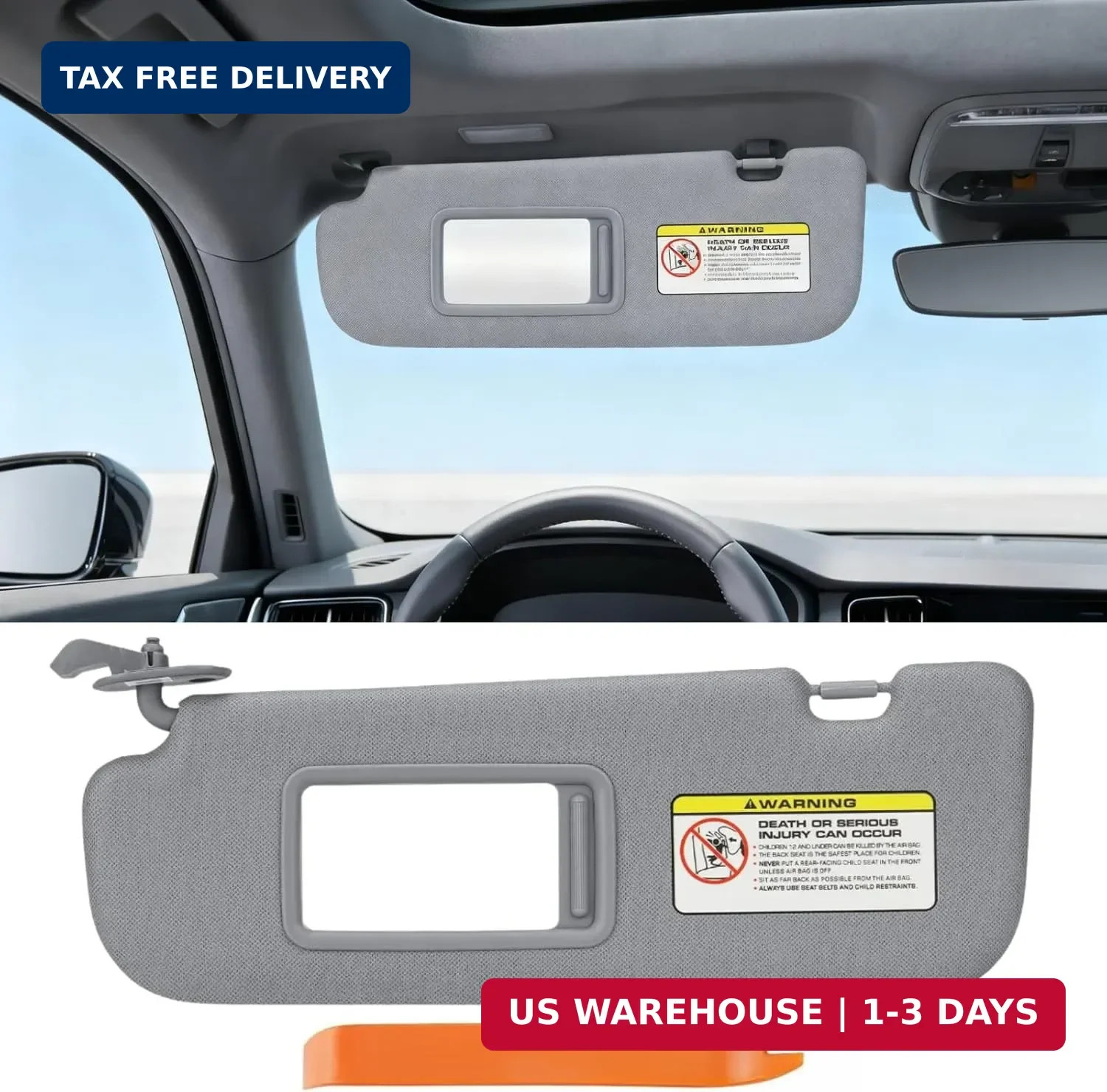 Left Driver Pilot Side Sun Visor Compatible with Hyundai Elantra 2011-2015 (NOT