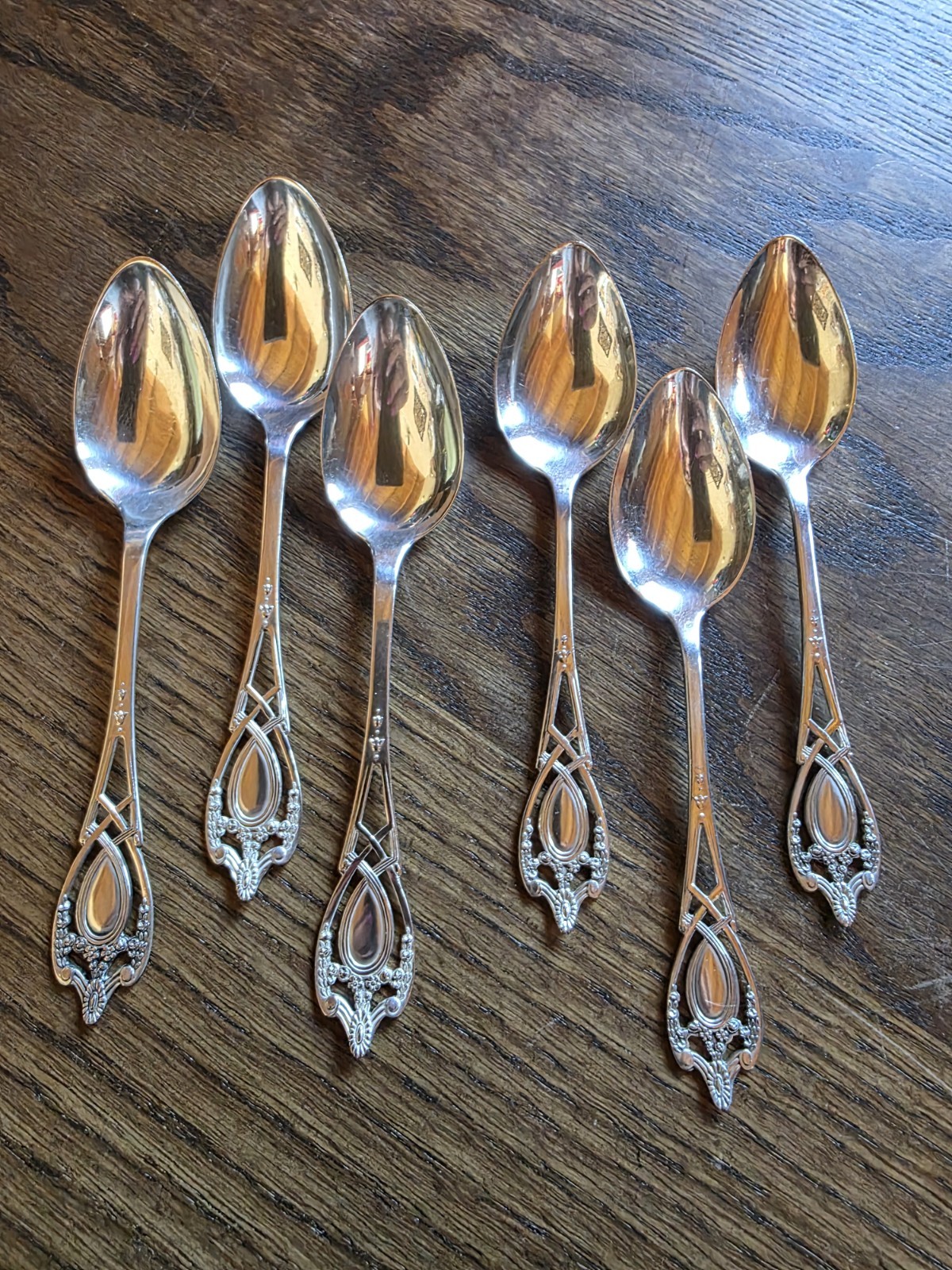 Antique 1908 Sterling Silver Monticello by Lunt Spoons Lot of 6 Two Sizes 98gr