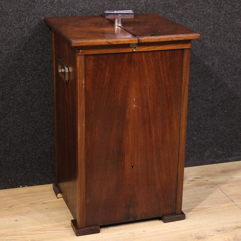 Furniture BAR English Wooden Walnut Cupboard Glasses Bottles Xx Century