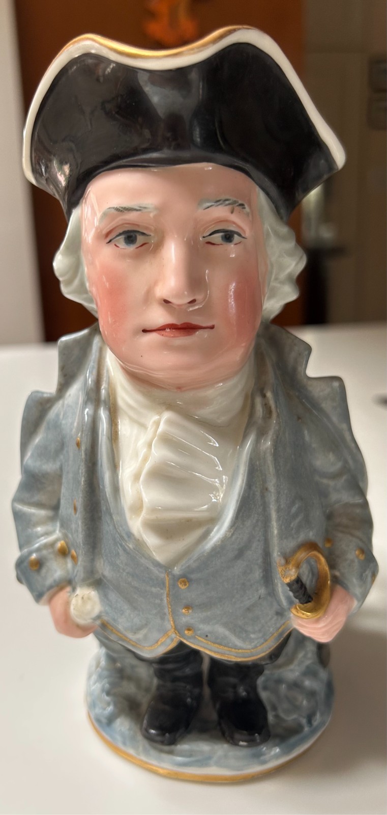 Antique Higgins & Seiter New York 1896 George Washington Toby Pitcher 7 1/2″