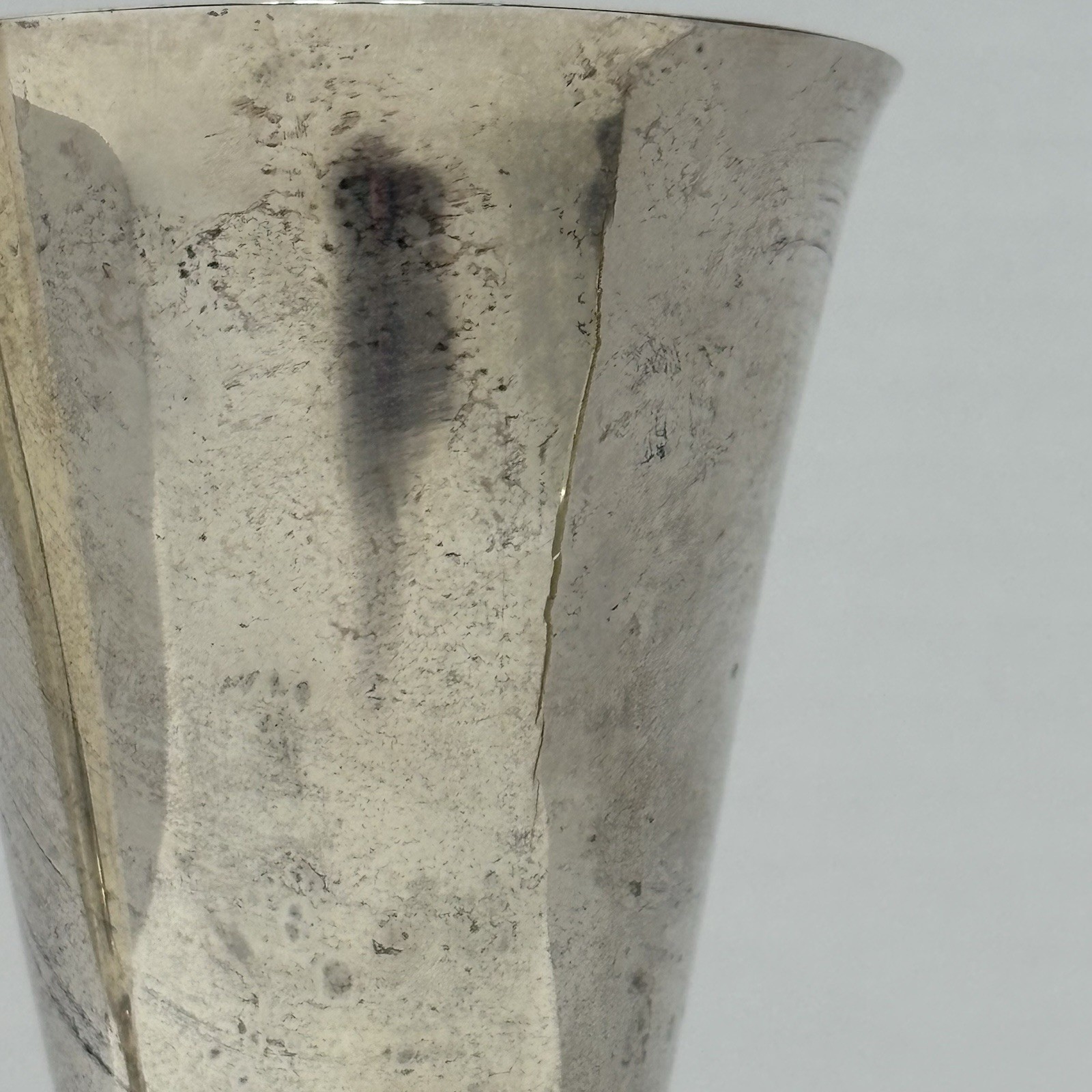 2x Plator Spain Silver Grapevine Twist Stem Vintage Goblets (1 has a crack)