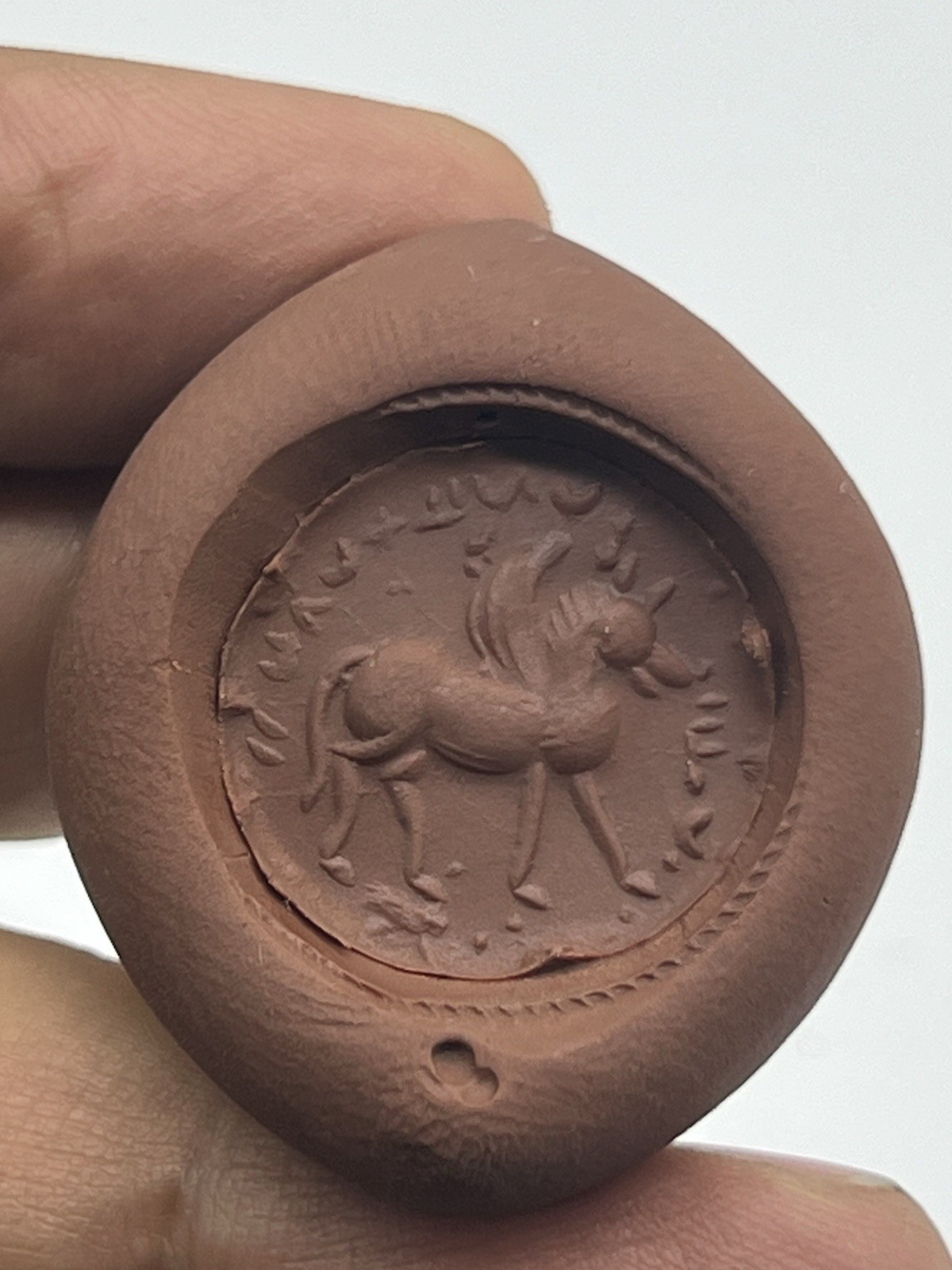 Ancient Sassanian Carnelian Seal Pegasus Intaglio Hand Made Silver Ring