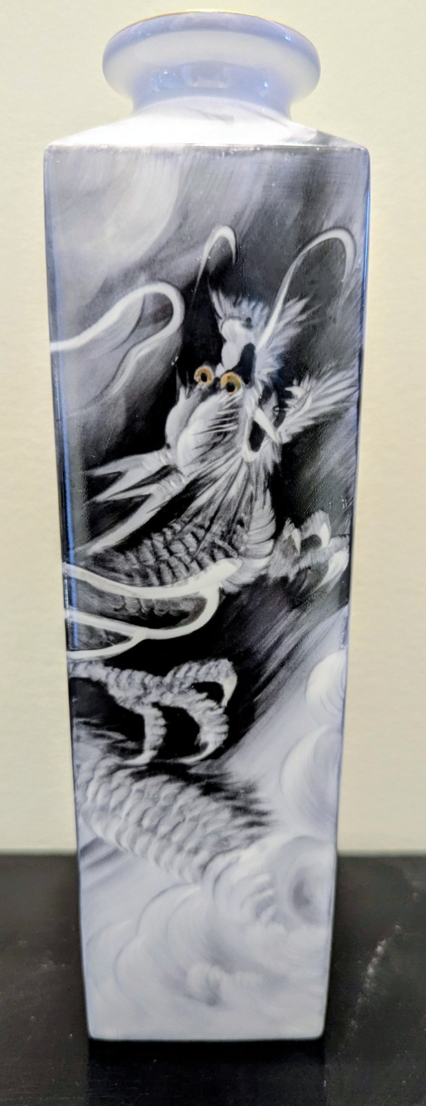 Antique Noritake Nippon Toki Kaisha Dragon Vase 10” Bone China Hand Painted 1918