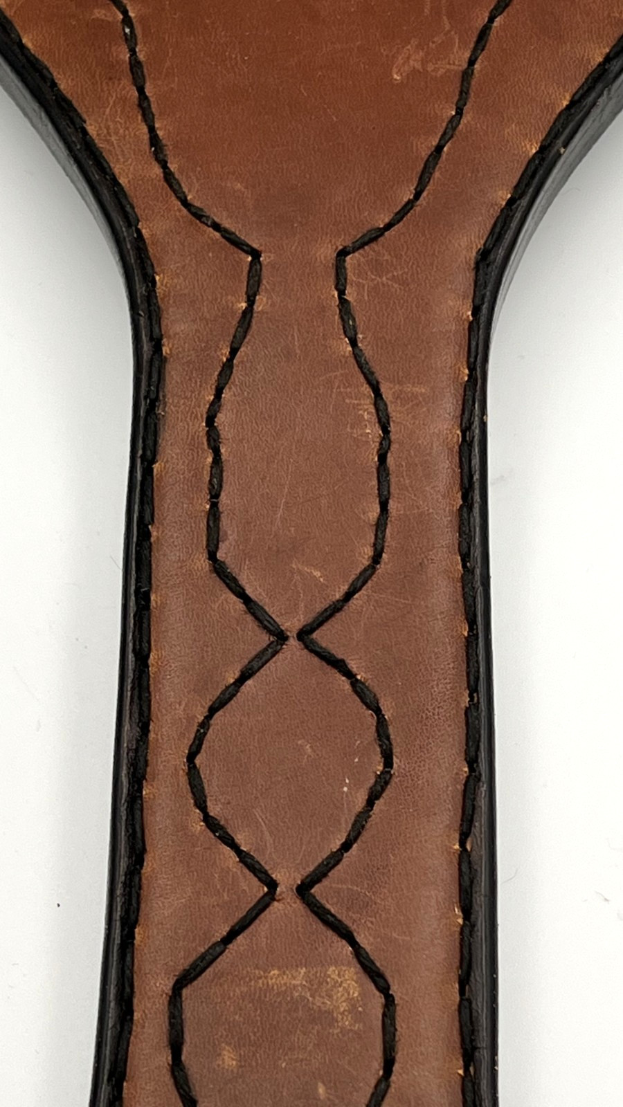 Signed Dated 1975 Hand Tooled Leather Artisan Mirror Numbered #42 Folk Art
