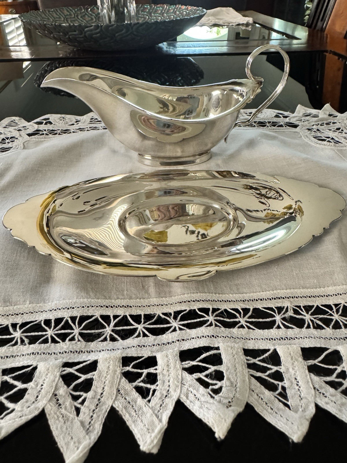 Watson Sterling Co. Sauce Boat w/ Matching Under Tray. Pristine Condition c1919