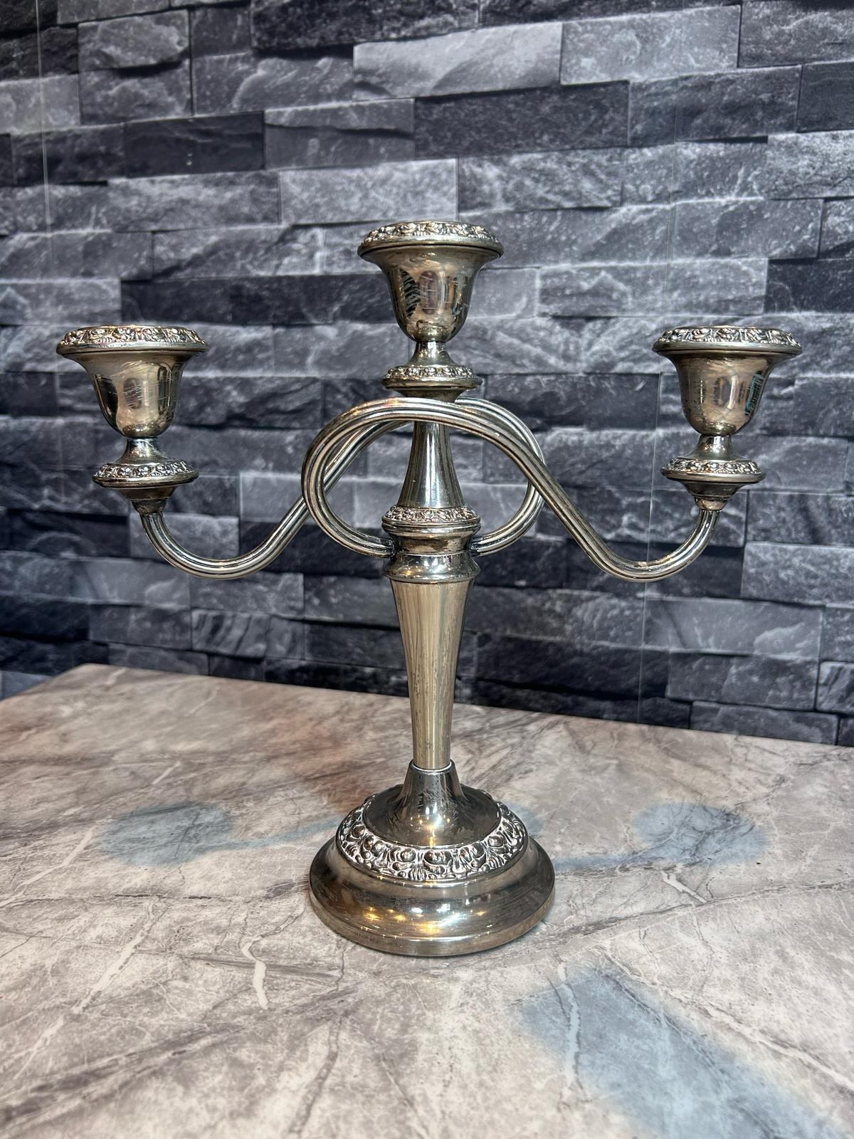 Vintage Ian Heath (Lanthe) Silver Plate English – 3 Cup Candleabra