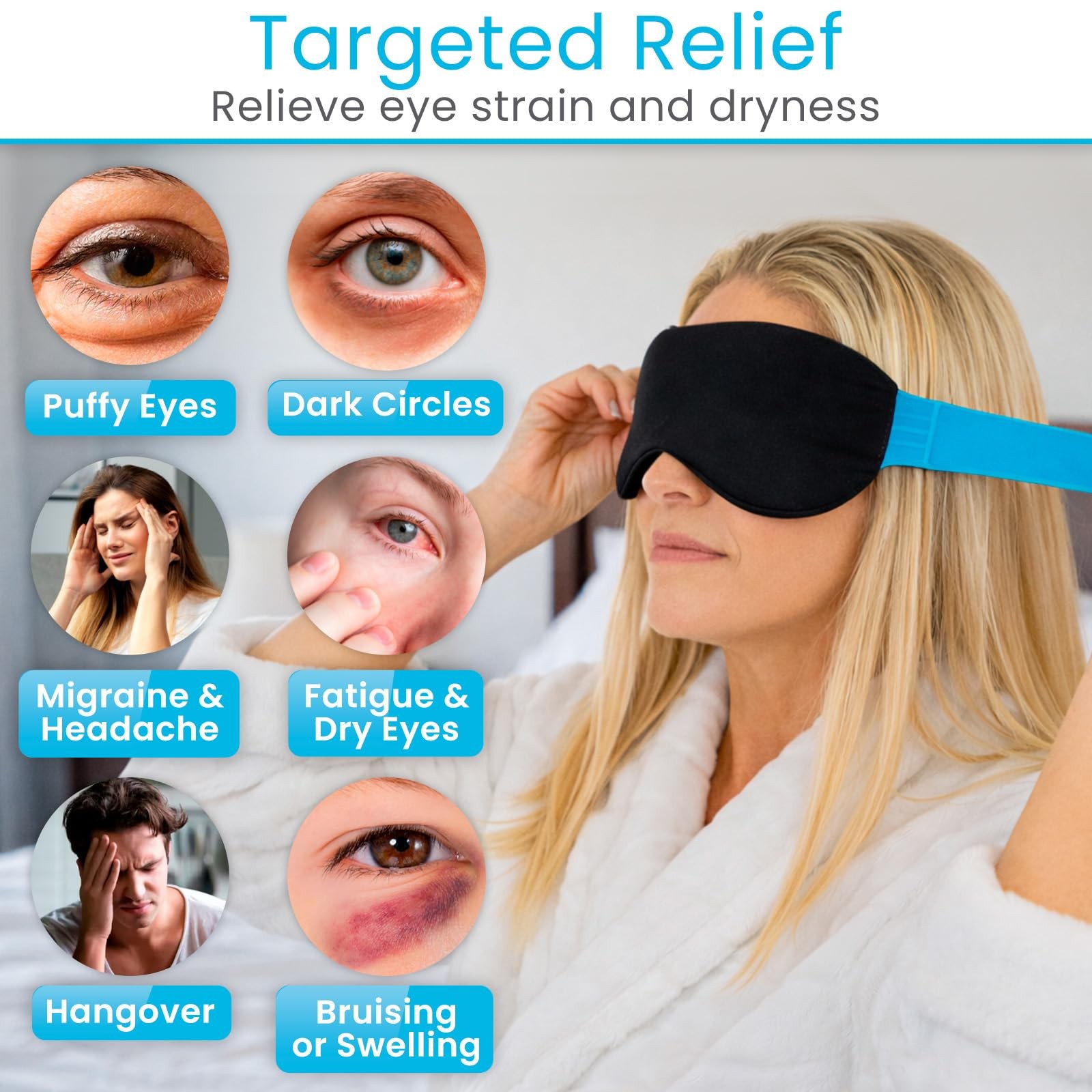 Artic Flex Heated & Cooling Eye Mask for Sleeping – Reusable Gel Ice Pack for Te