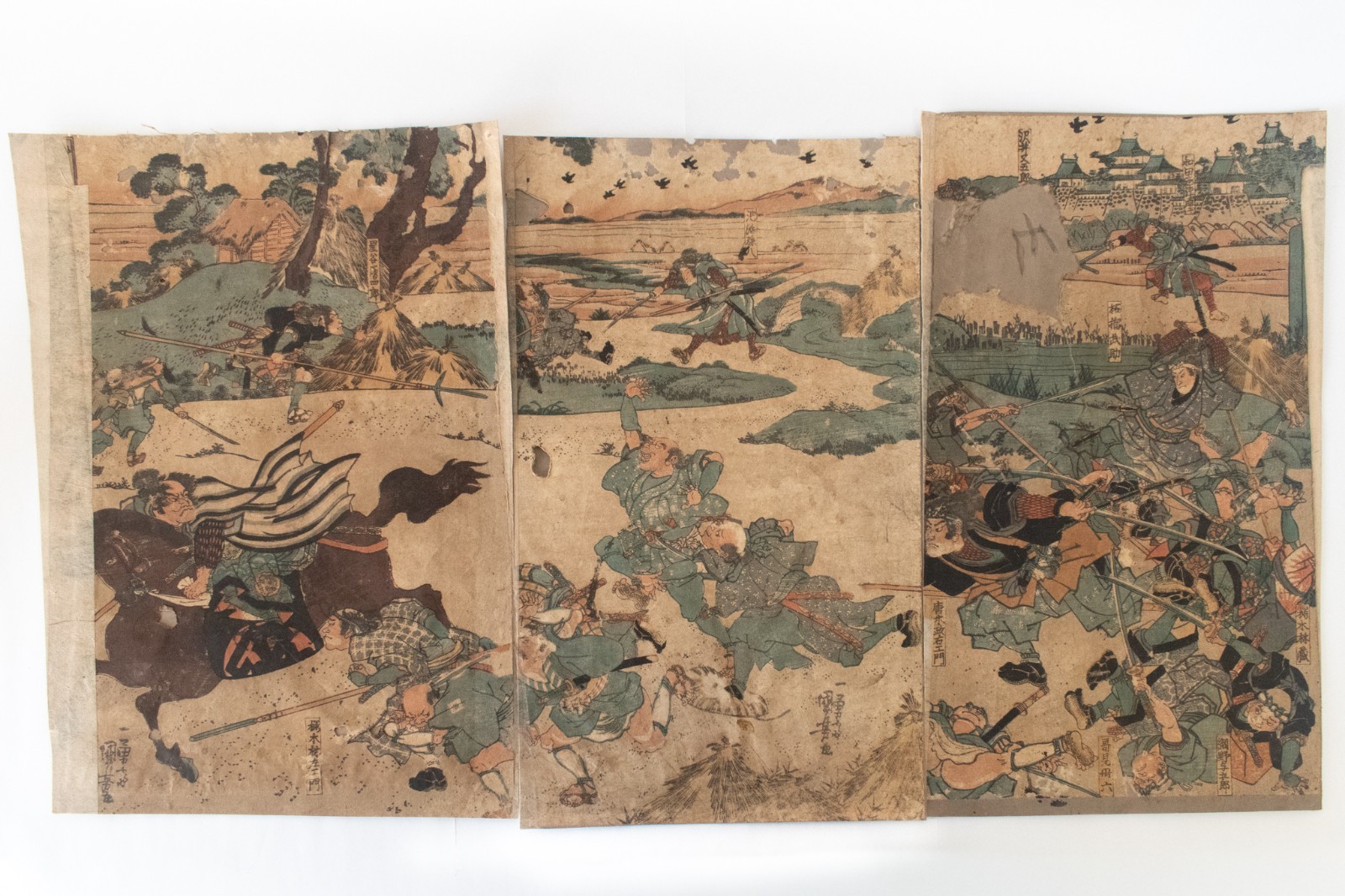 Ukiyoe Japanese woodblock print Revenge at Kozuke Kuniyoshi Utagawa (K01022)