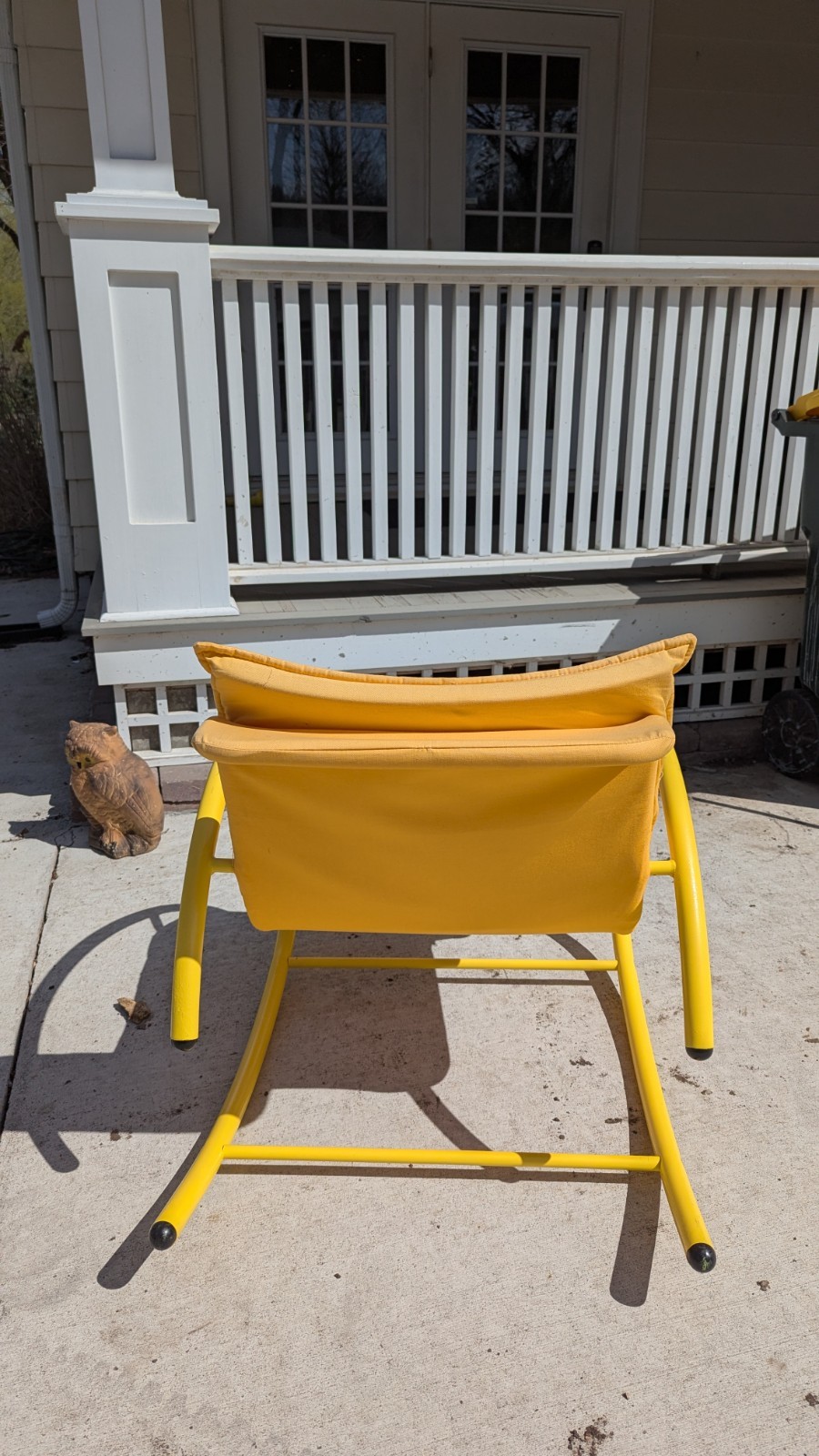 Vintage Post Modern Memphis Ellipse Rocker By Les Amisco Lemon Yellow Space Age