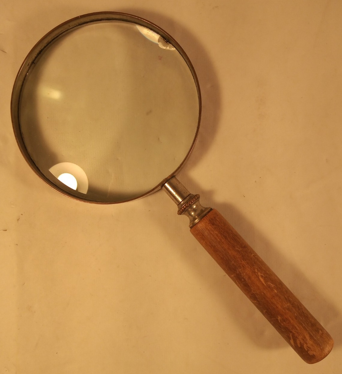 Antique B&L ZS Bausch & Lomb Magnifying Glass Metal Wood Handle Zeiss Saegmuller
