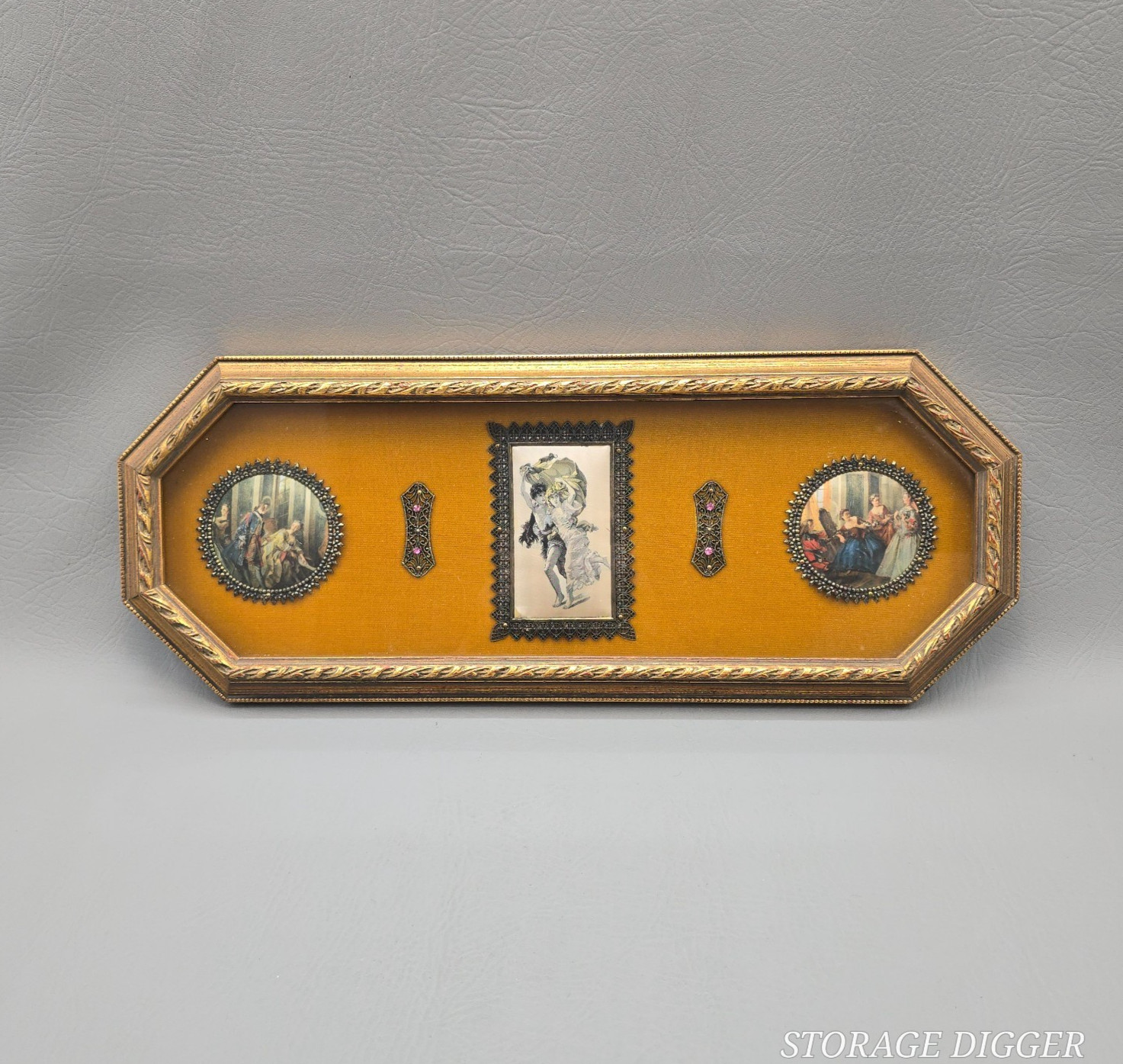 Antique 1867 Wall Hanging Decorative Victorian Miniature Art Framed Piece Plaque