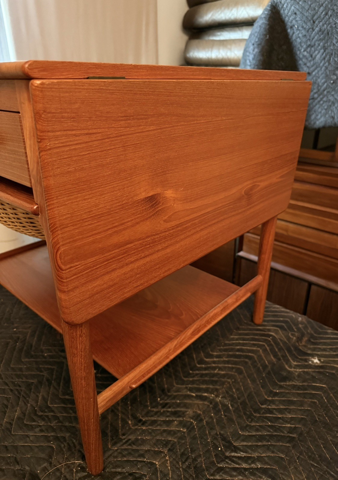 Hans Wegner AT-33 Andreas Tuck Solid Teak Sewing Side Table 1960s Danish AT33