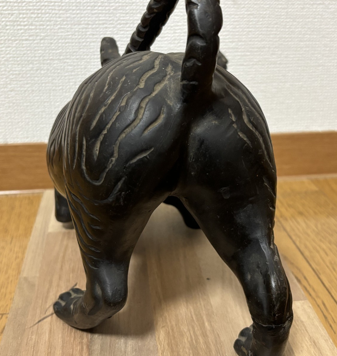 Japanese Antique Metal Large Tiger Statue Animal Sculpture Figurine 11 in 2.2 kg