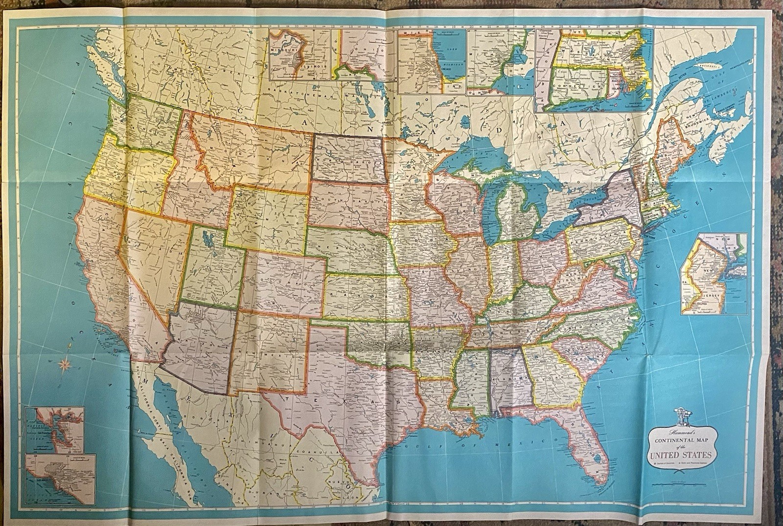 Vintage Hammond’s Map Book Library US Canada North America etc. 9 Maps