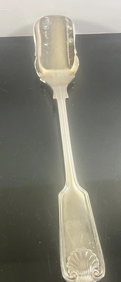Vintage Sheffield Gainsborough 8″ Silverplate Solid Cheese Scoop