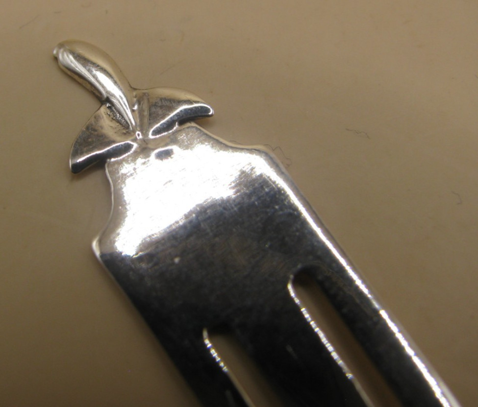 Unusual Solid Silver 925 Bookmark With A Tail Topper – Whale / Mermaid / Fish