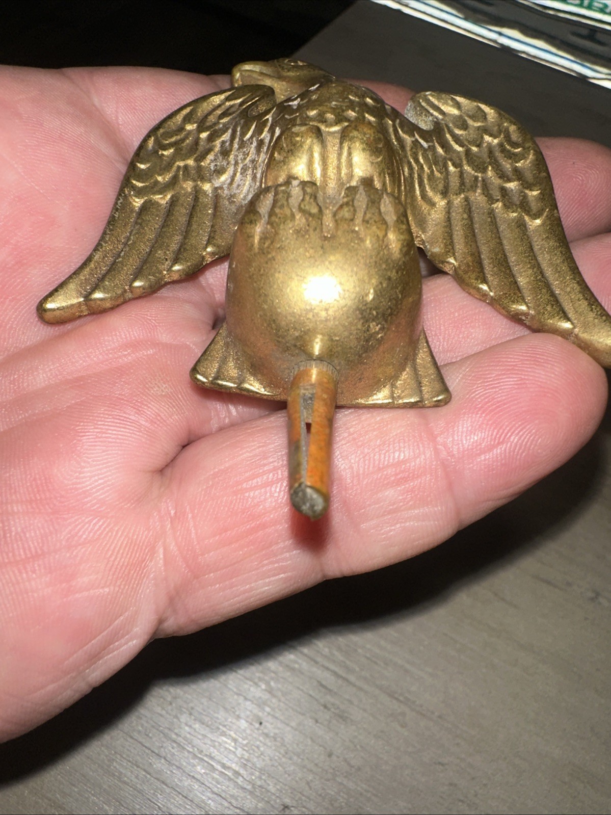 Antique Solid Brass Eagle Finial Majestic Pose