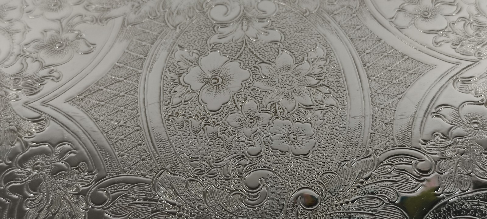 Antique Sheffield Silver Plated Serving Tray Seashell Scrolls Rococo No Monogram