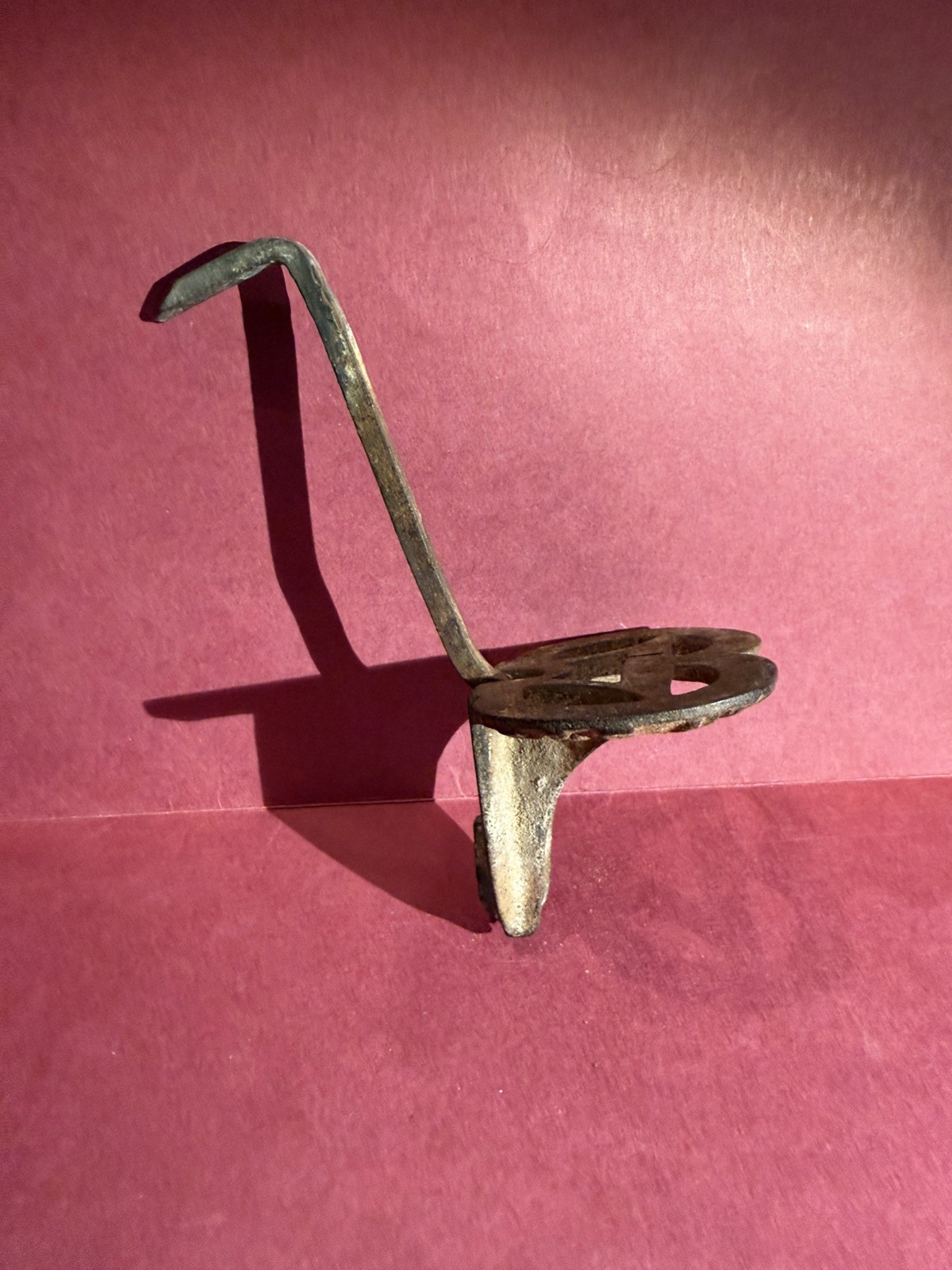Antique Miner’s Candle Stick Holder cast metal /makers mark