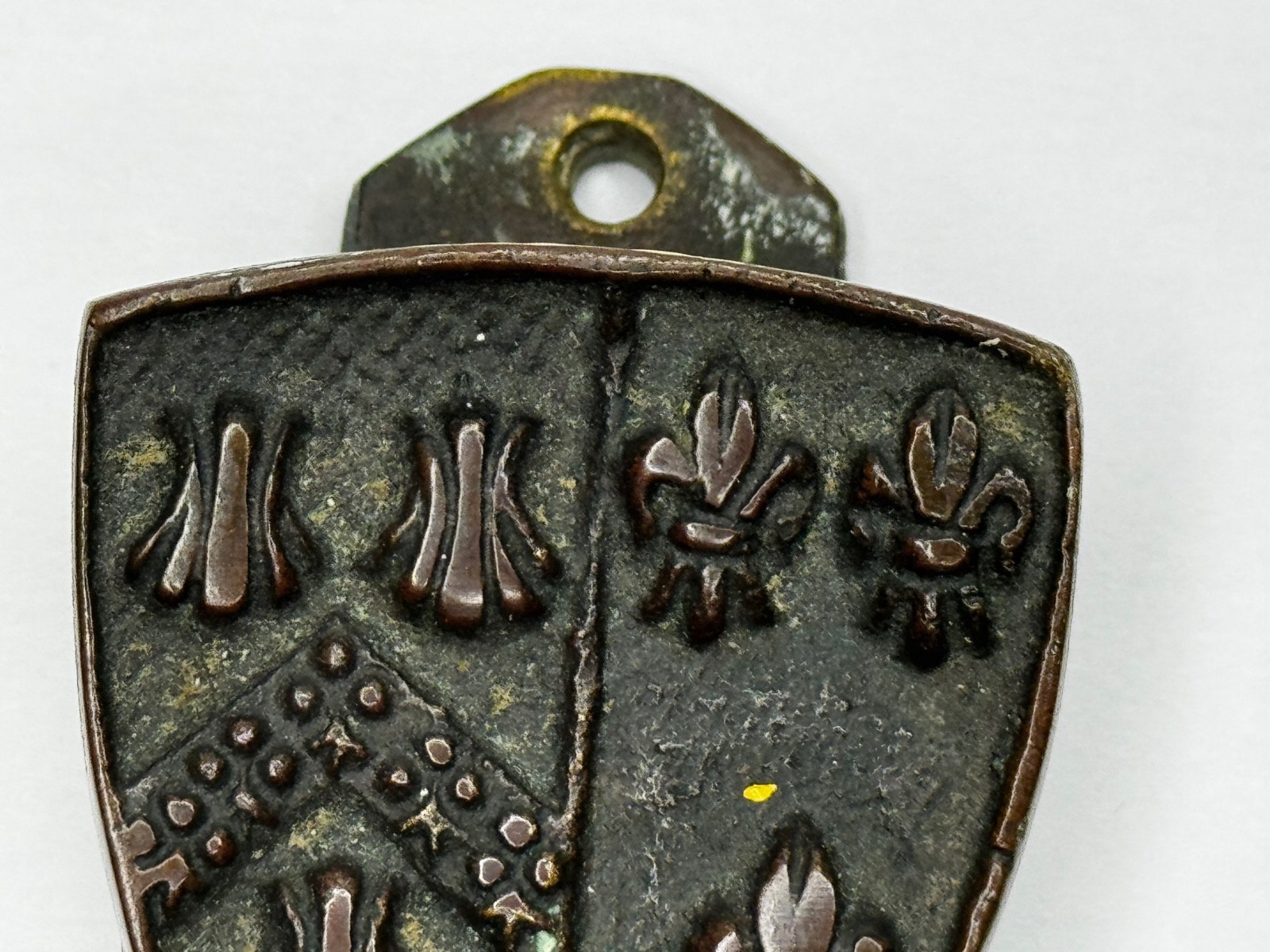 🛎️ Cheddar Bronze Door Knocker Heraldic Coat of Arms Shield Fleur De Lys C1925