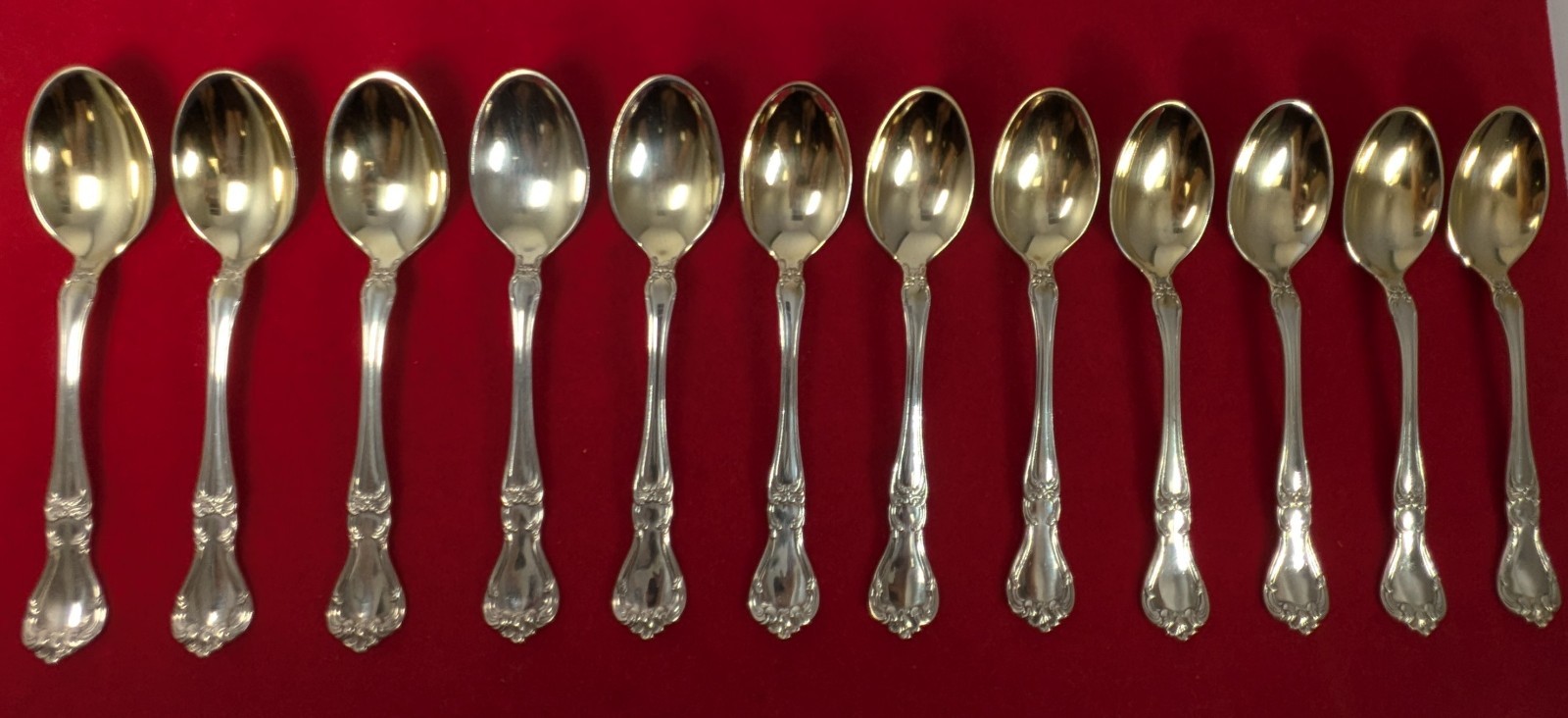 Buckingham by Gorham Sterling Silver Set of 12 Demitasse Spoons, 4-1/4” Long