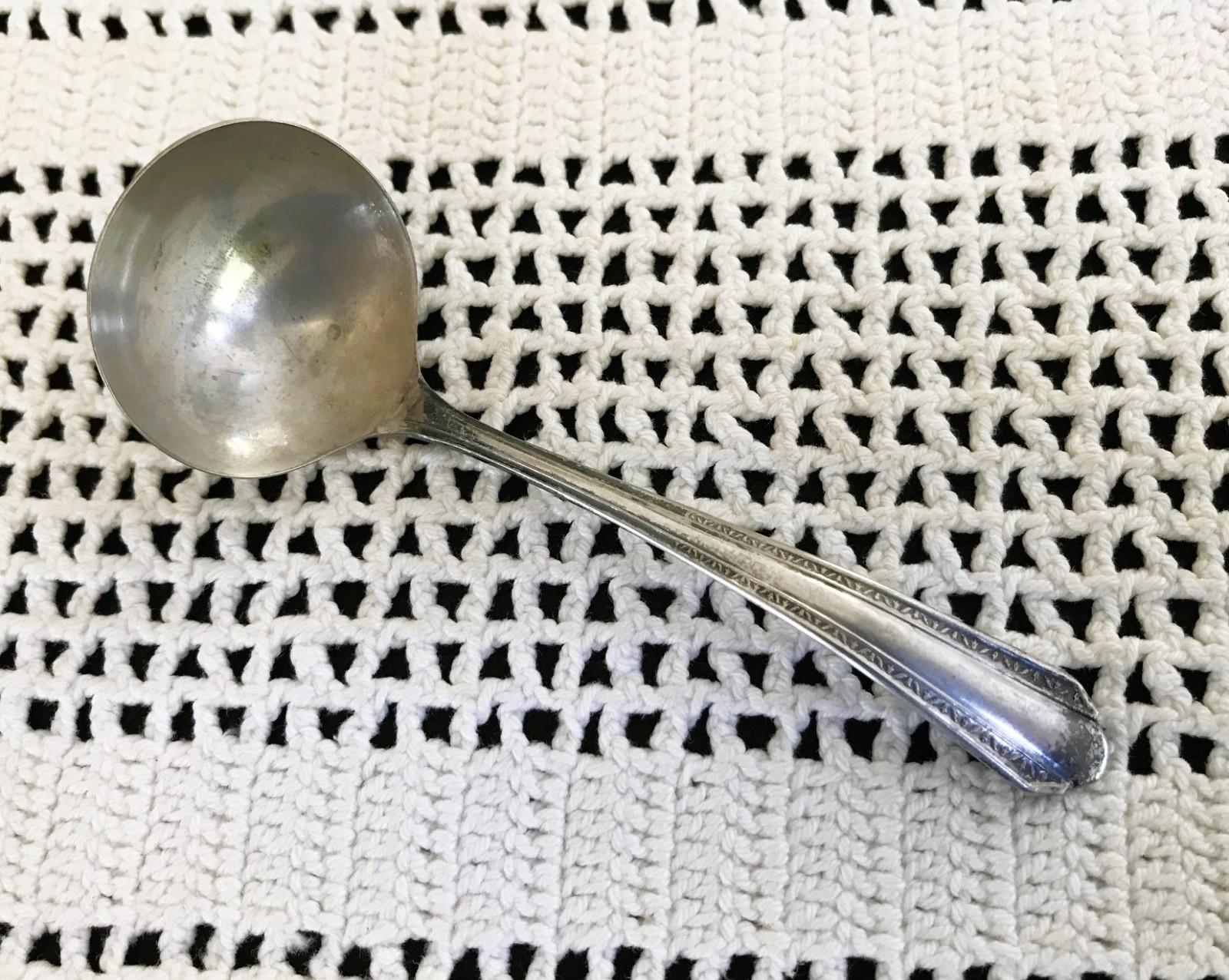 Antique Silver Plated Condiment Server/Ladle Wm Rogers